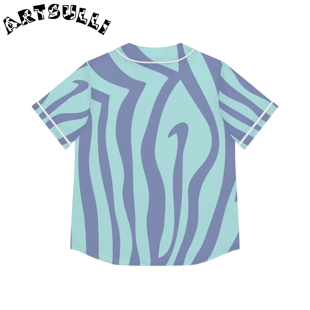 Womens Wavy Stripe AOP Baseball Jersey, Artsulli - Art is Long, Life is Short, All Over Prints, , , , , , , 