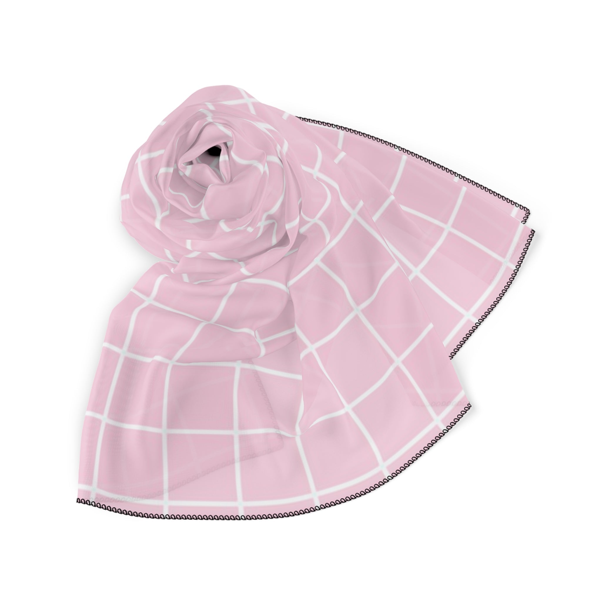 Wrinkled Pink Grid Scarf, Artsulli - Art is Long, Life is Short, Accessories, , , , , , , 
