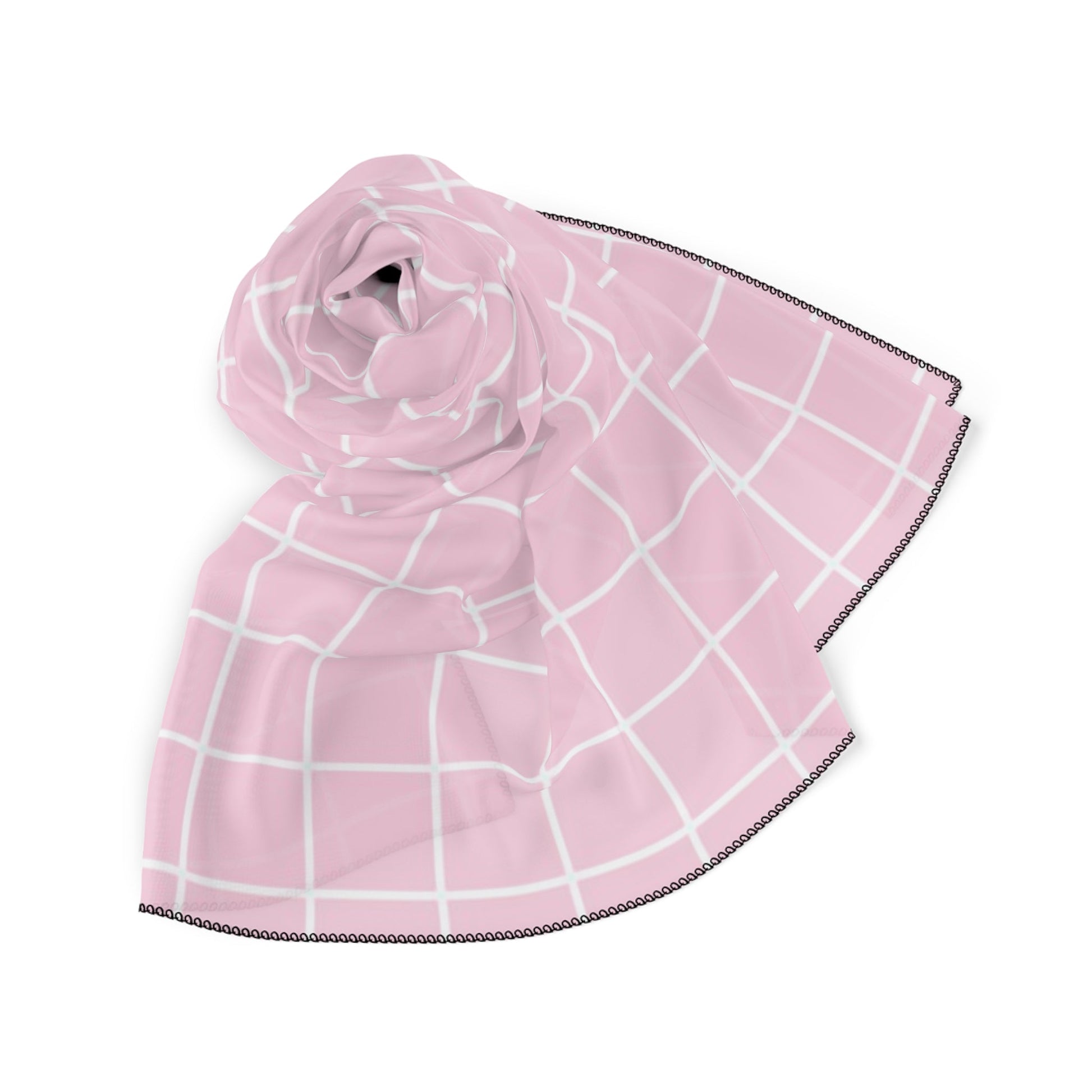 Wrinkled Pink Grid Scarf, Artsulli - Art is Long, Life is Short, Accessories, , , , , , , 