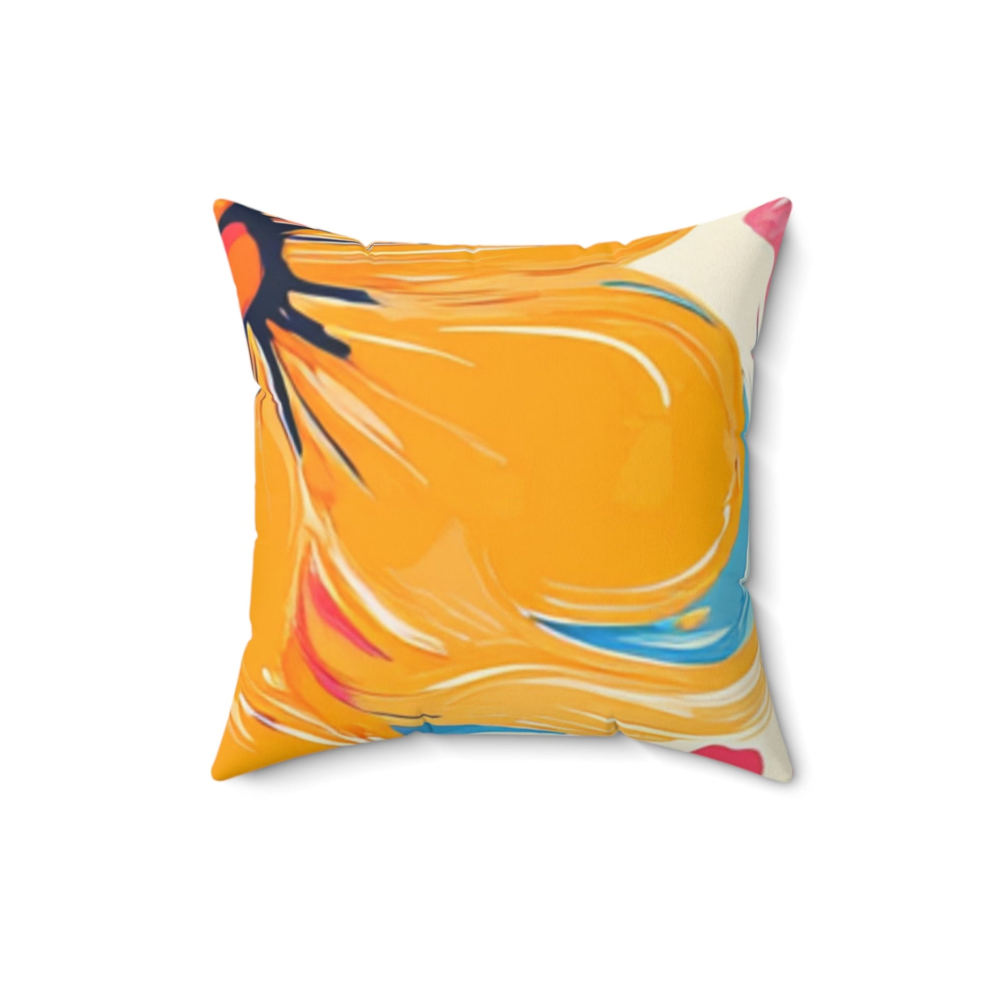 Yellow Abstract Floral Throw Pillow, Artsulli - Art is Long, Life is Short, Home Decor, Size, 16" × 16", , , , , 29381478459271306474