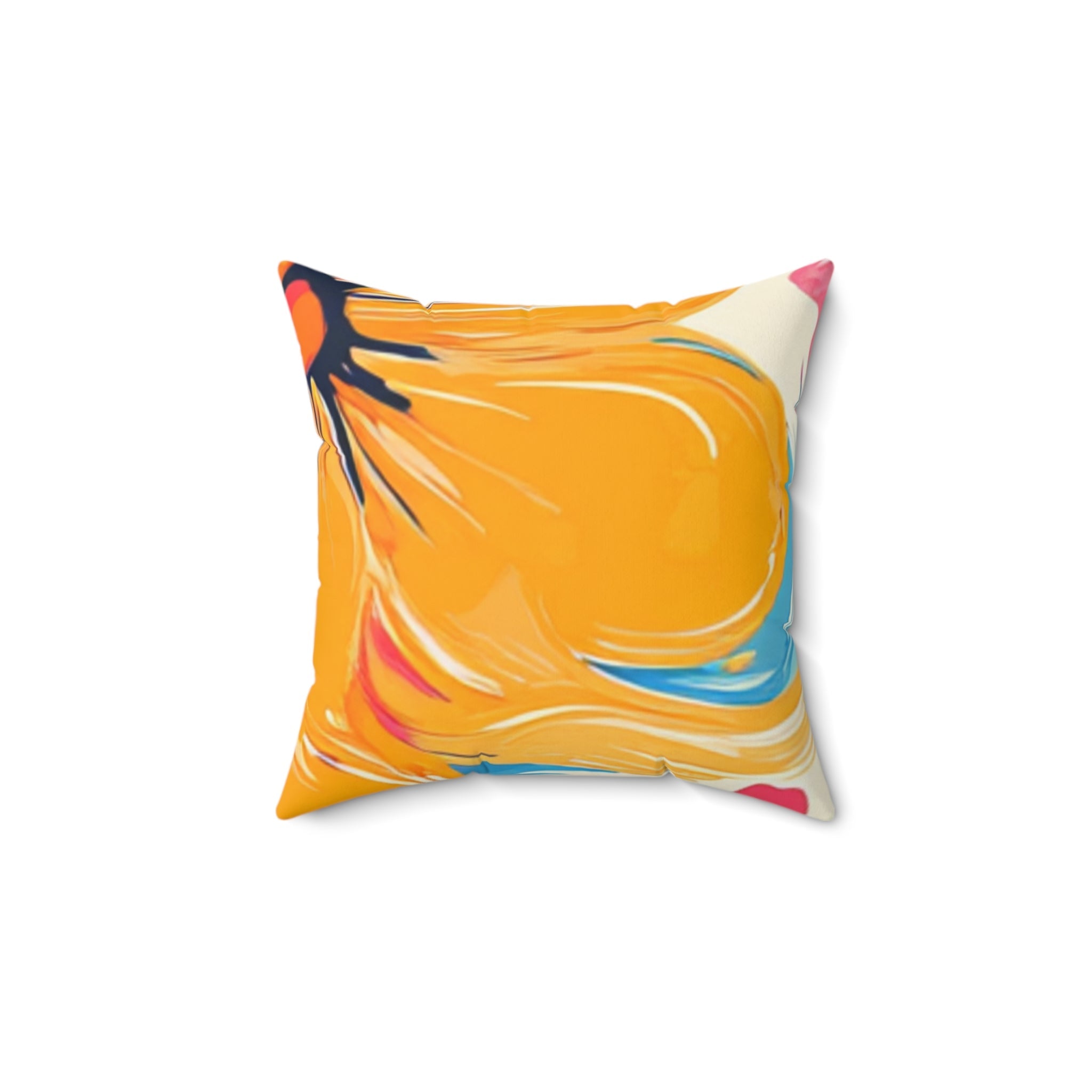 Yellow Abstract Floral Throw Pillow, Artsulli - Art is Long, Life is Short, Home Decor, Size, 14" × 14", , , , , 33100256829870635311