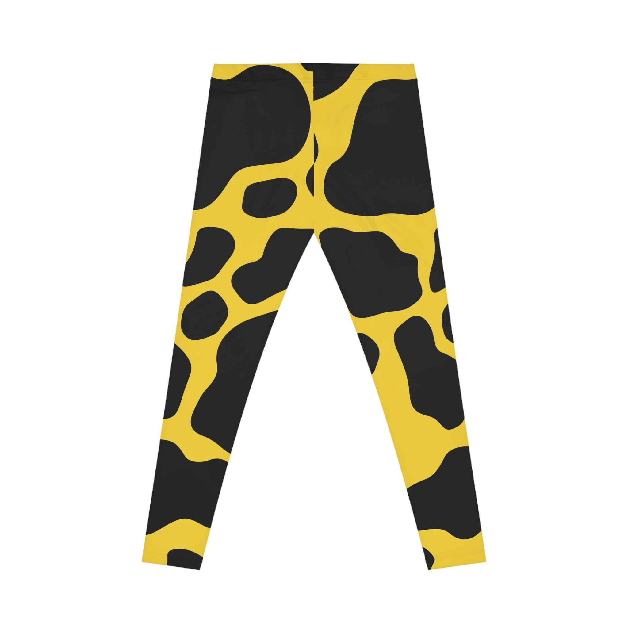 Yellow and Black Cow Print Casual Leggings, Artsulli - Art is Long, Life is Short, All Over Prints, , , , , , , 