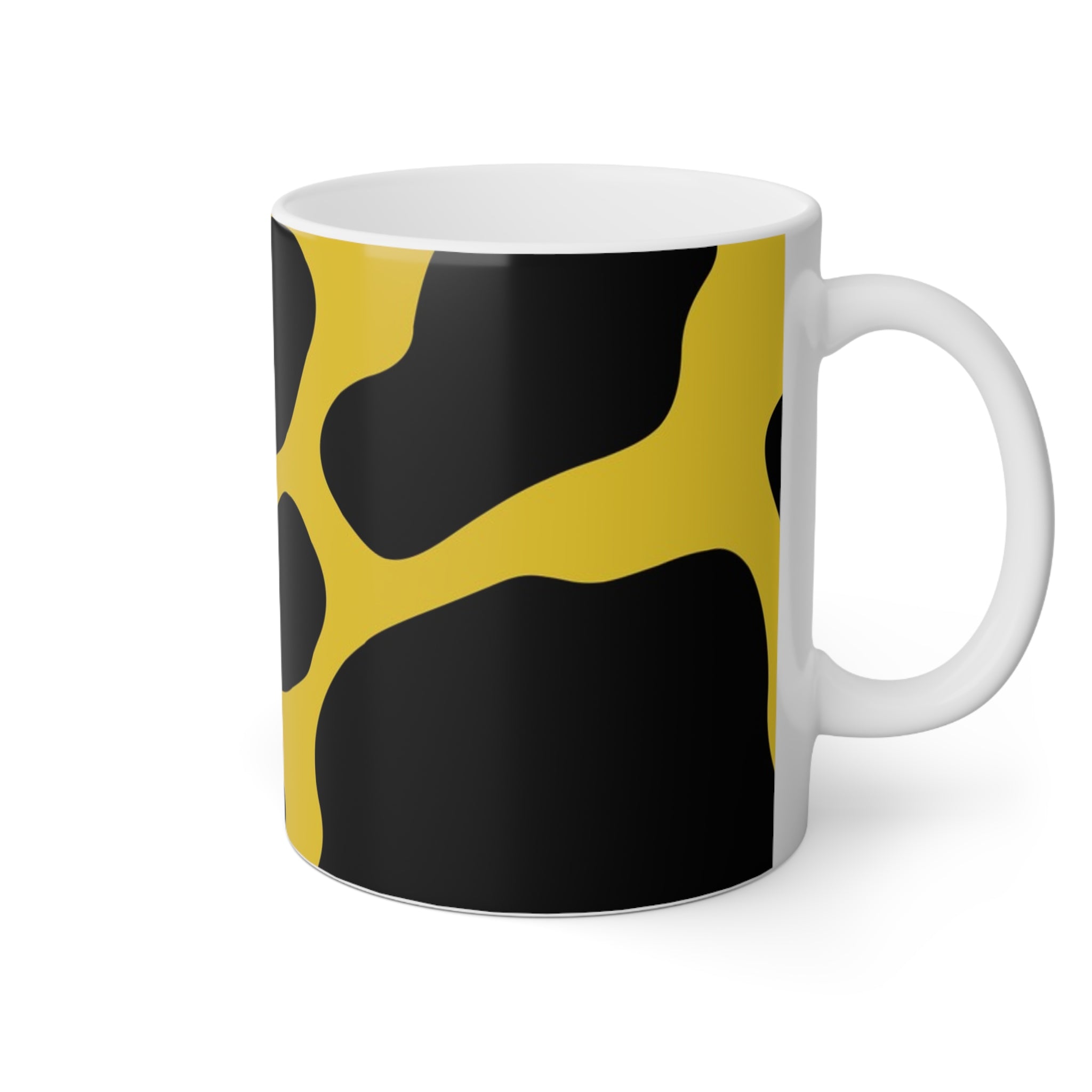 Yellow and Black Cow Print Mug, Artsulli - Art is Long, Life is Short, Mug, , , , , , , 