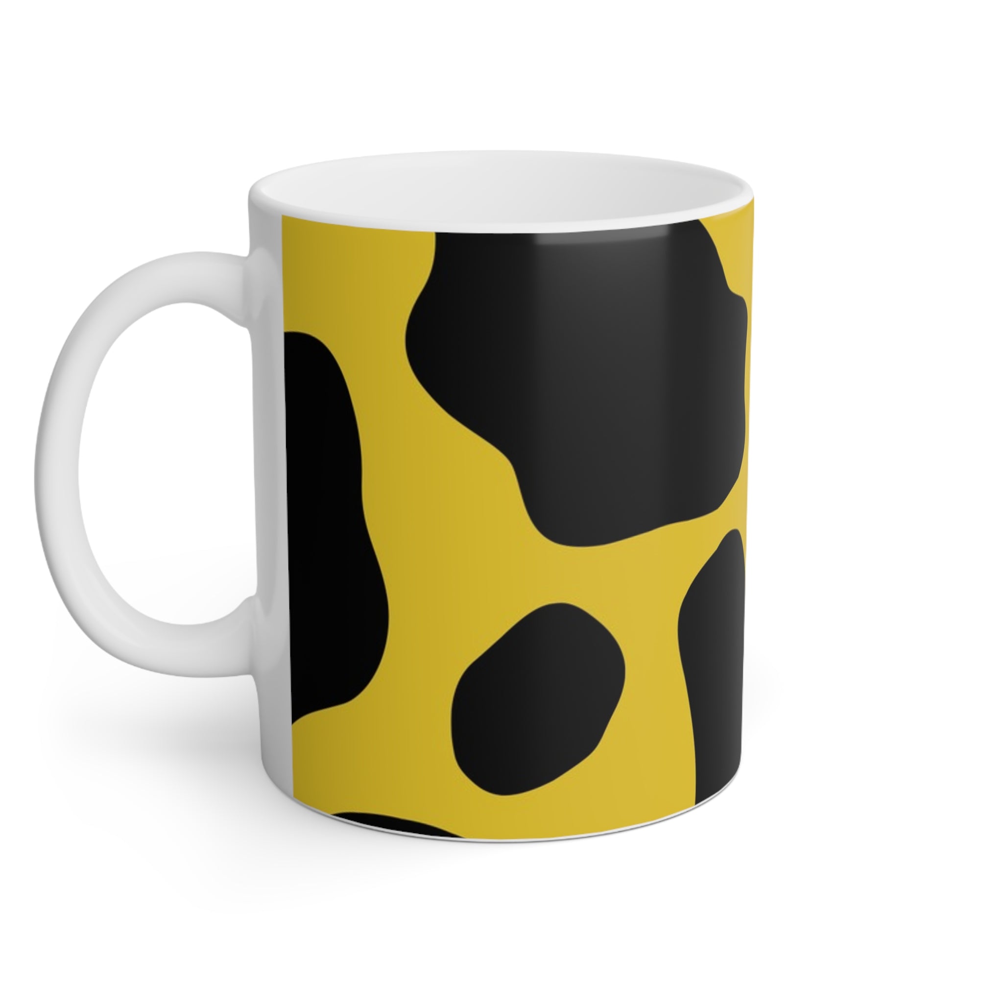 Yellow and Black Cow Print Mug, Artsulli - Art is Long, Life is Short, Mug, , , , , , , 