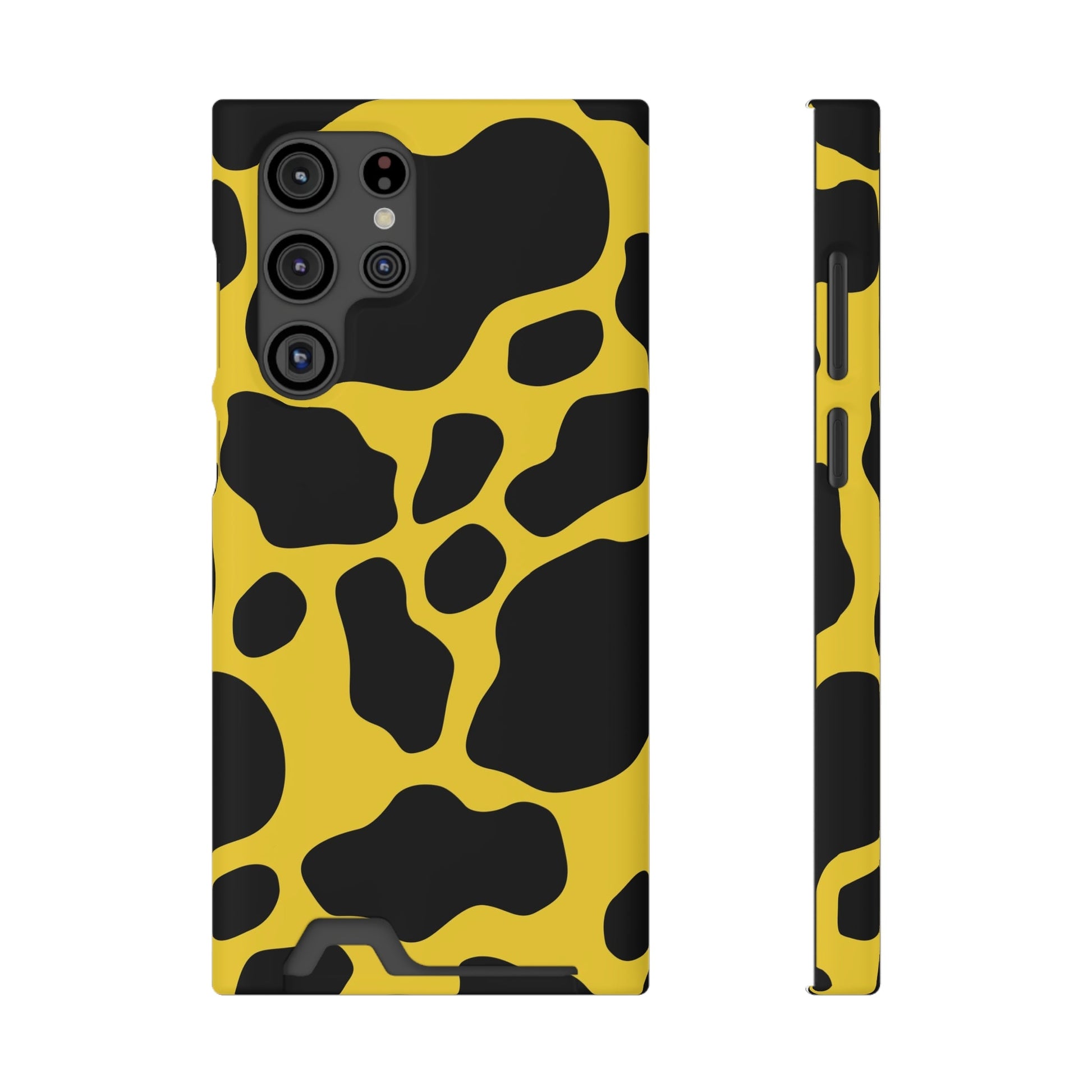 Yellow and Black Cow Print Phone Case, Artsulli - Art is Long, Life is Short, Phone Case, Size, Samsung Galaxy S22 Ultra, Surface, Matte, Shape, With gift packaging, 82641588087648745959