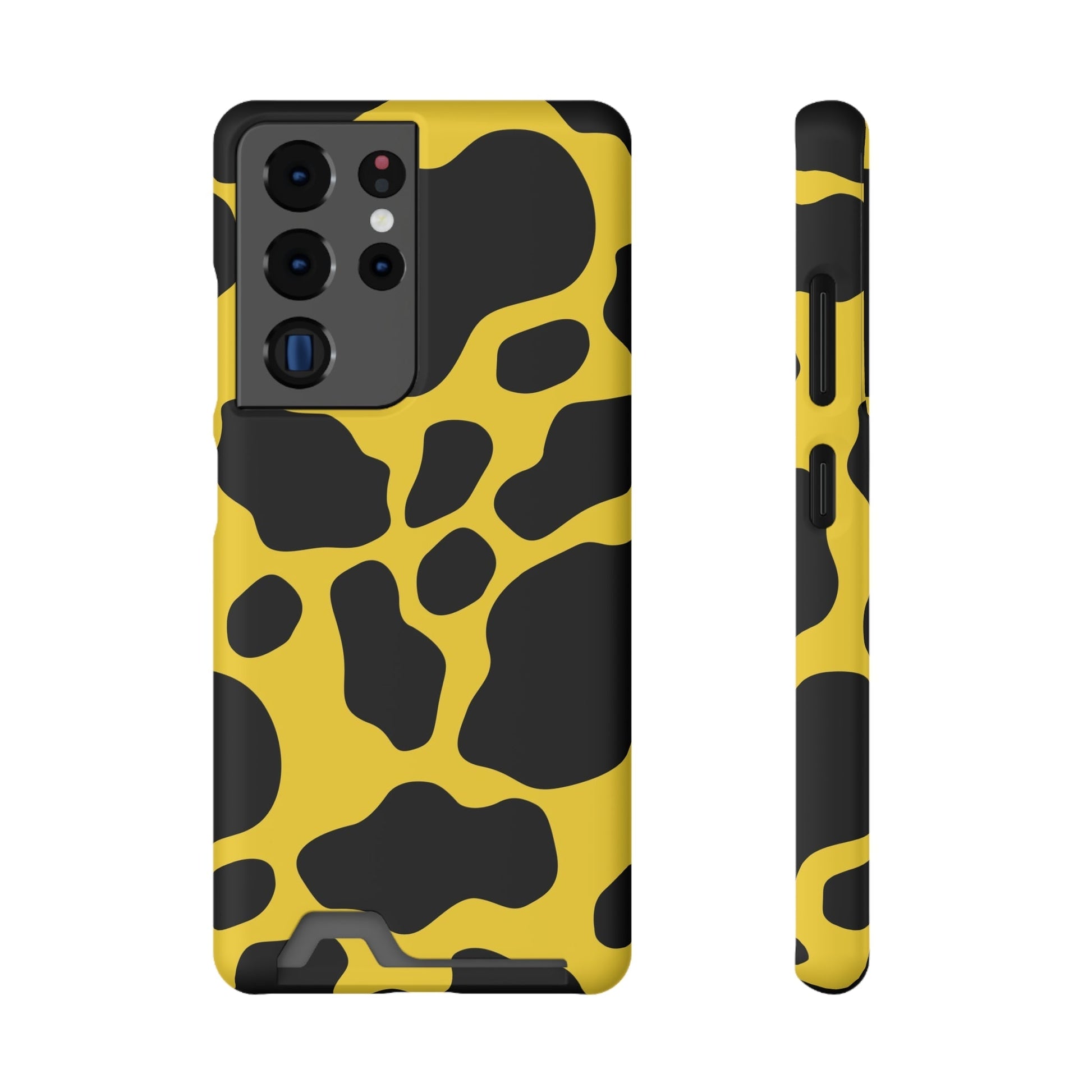Yellow and Black Cow Print Phone Case, Artsulli - Art is Long, Life is Short, Phone Case, Size, Samsung Galaxy S21 Ultra, Surface, Matte, Shape, Without gift packaging, 59353286329590978486