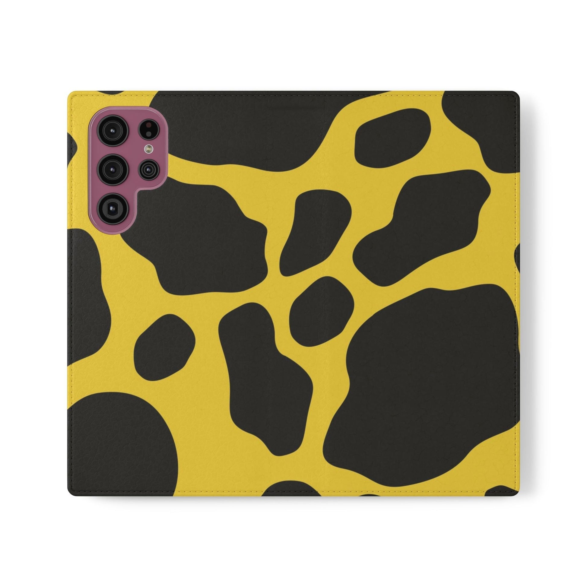 Yellow and Black Cow Print Phone Case, Artsulli - Art is Long, Life is Short, Phone Case, Size, Samsung Galaxy S22 Ultra, , , , , 58369426503595740457