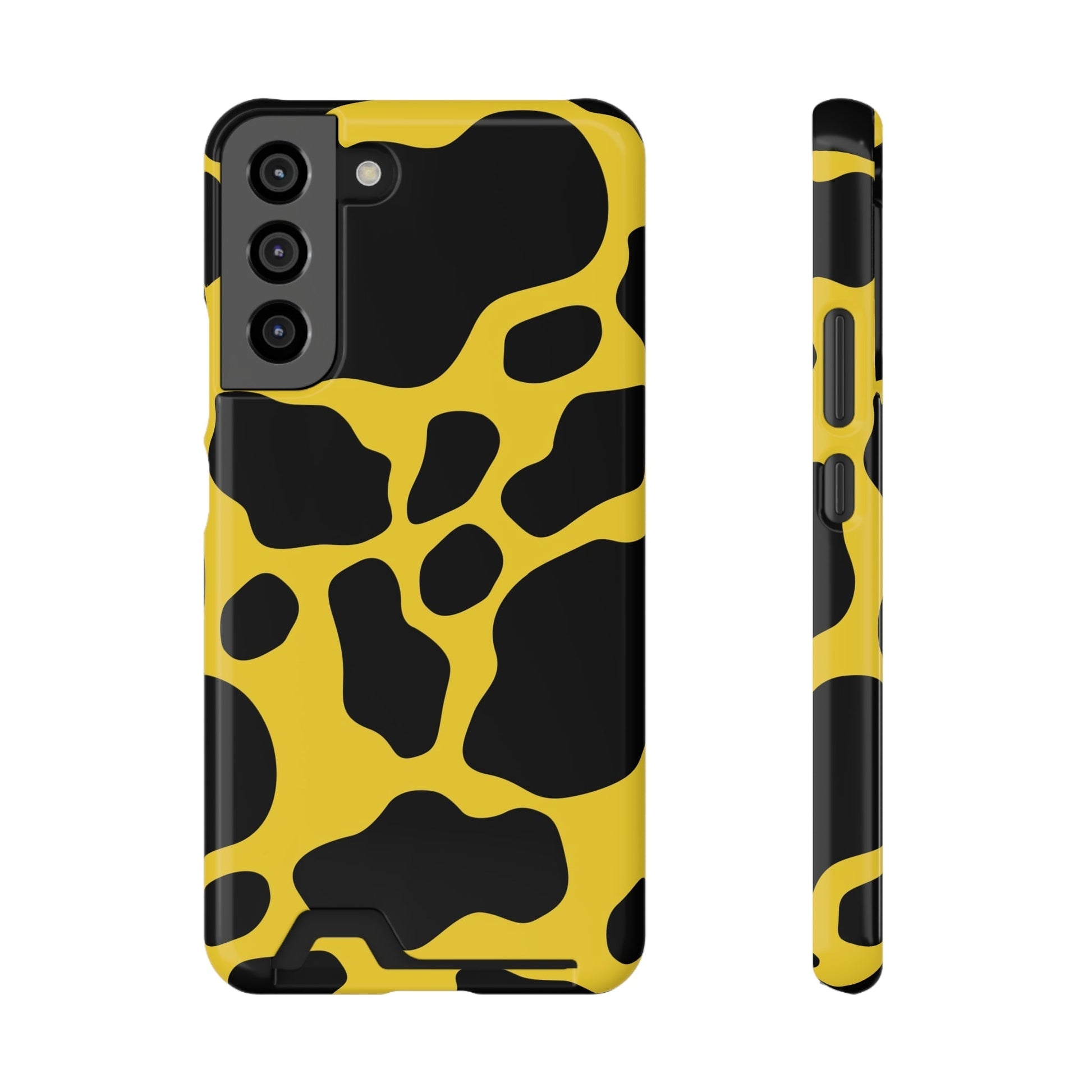 Yellow and Black Cow Print Phone Case, Artsulli - Art is Long, Life is Short, Phone Case, Size, Samsung Galaxy S22 Plus, Surface, Glossy, Shape, Without gift packaging, 20100127578893859579