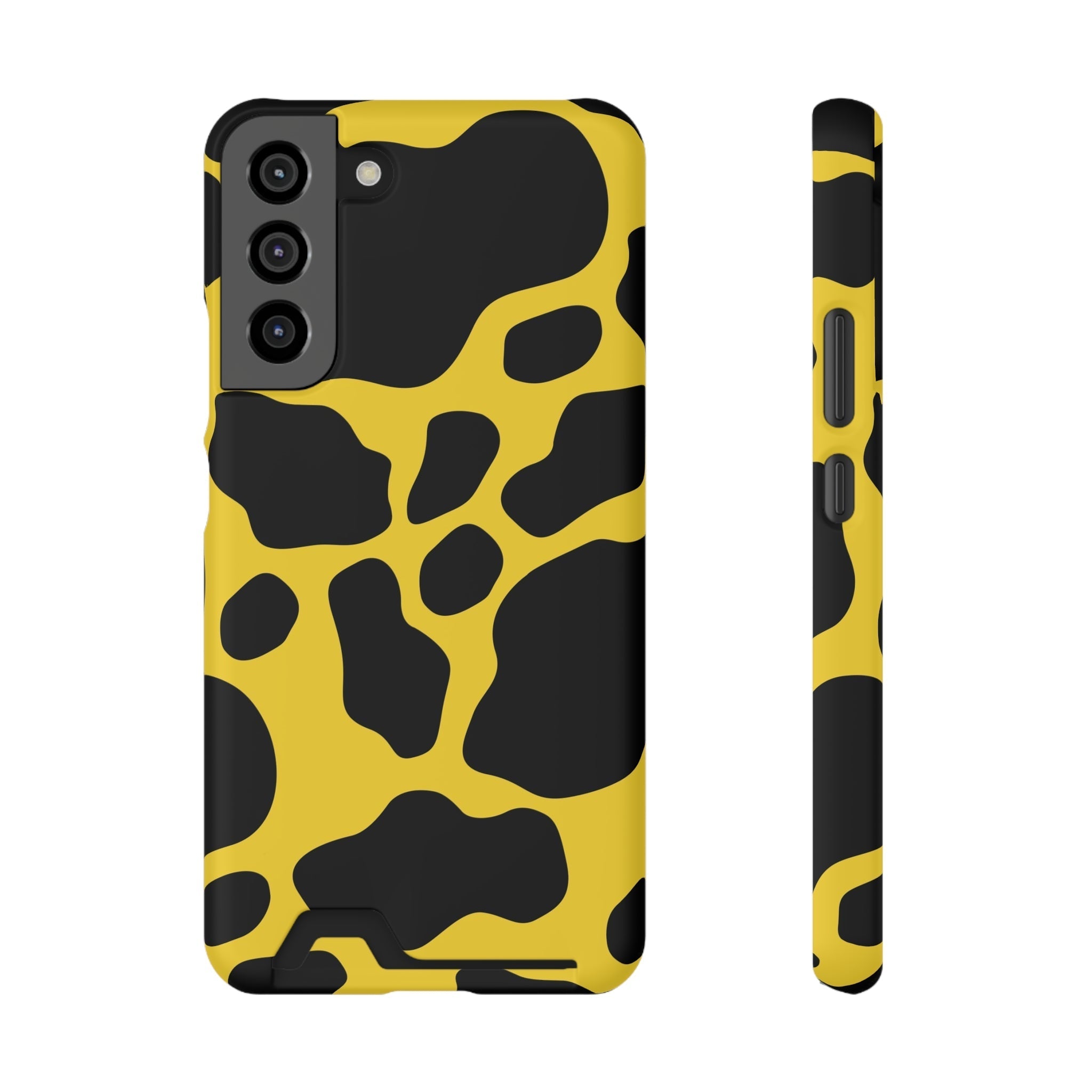 Yellow and Black Cow Print Phone Case, Artsulli - Art is Long, Life is Short, Phone Case, Size, Samsung Galaxy S22 Plus, Surface, Matte, Shape, Without gift packaging, 29845393556063426787