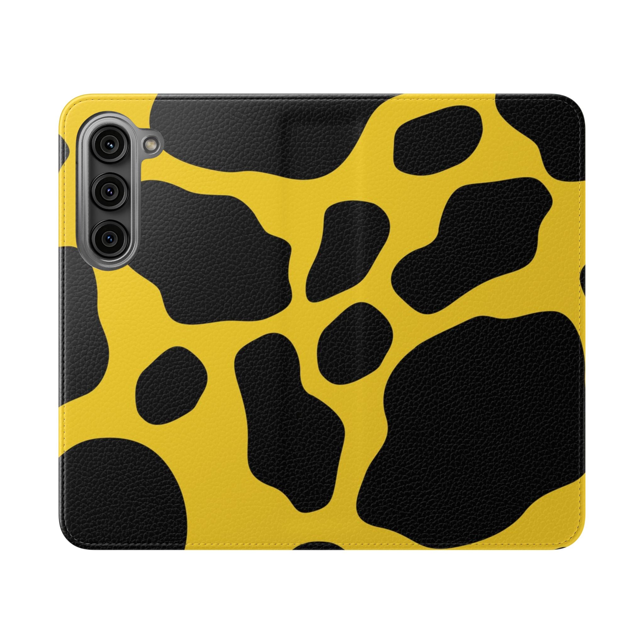 Yellow and Black Cow Print Phone Case, Artsulli - Art is Long, Life is Short, Phone Case, Size, Samsung Galaxy S23, , , , , 30646913275088610236