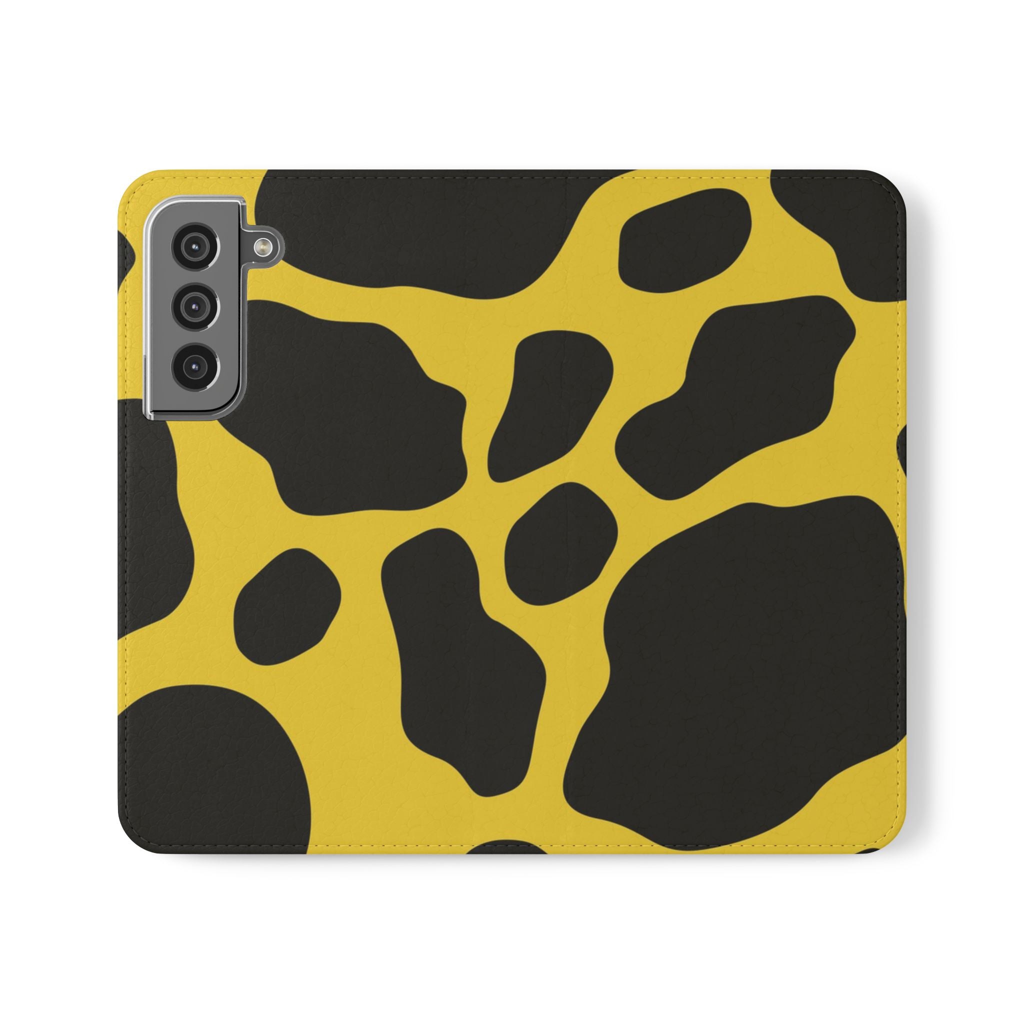 Yellow and Black Cow Print Phone Case, Artsulli - Art is Long, Life is Short, Phone Case, Size, Samsung Galaxy S22, , , , , 19778105255873537295
