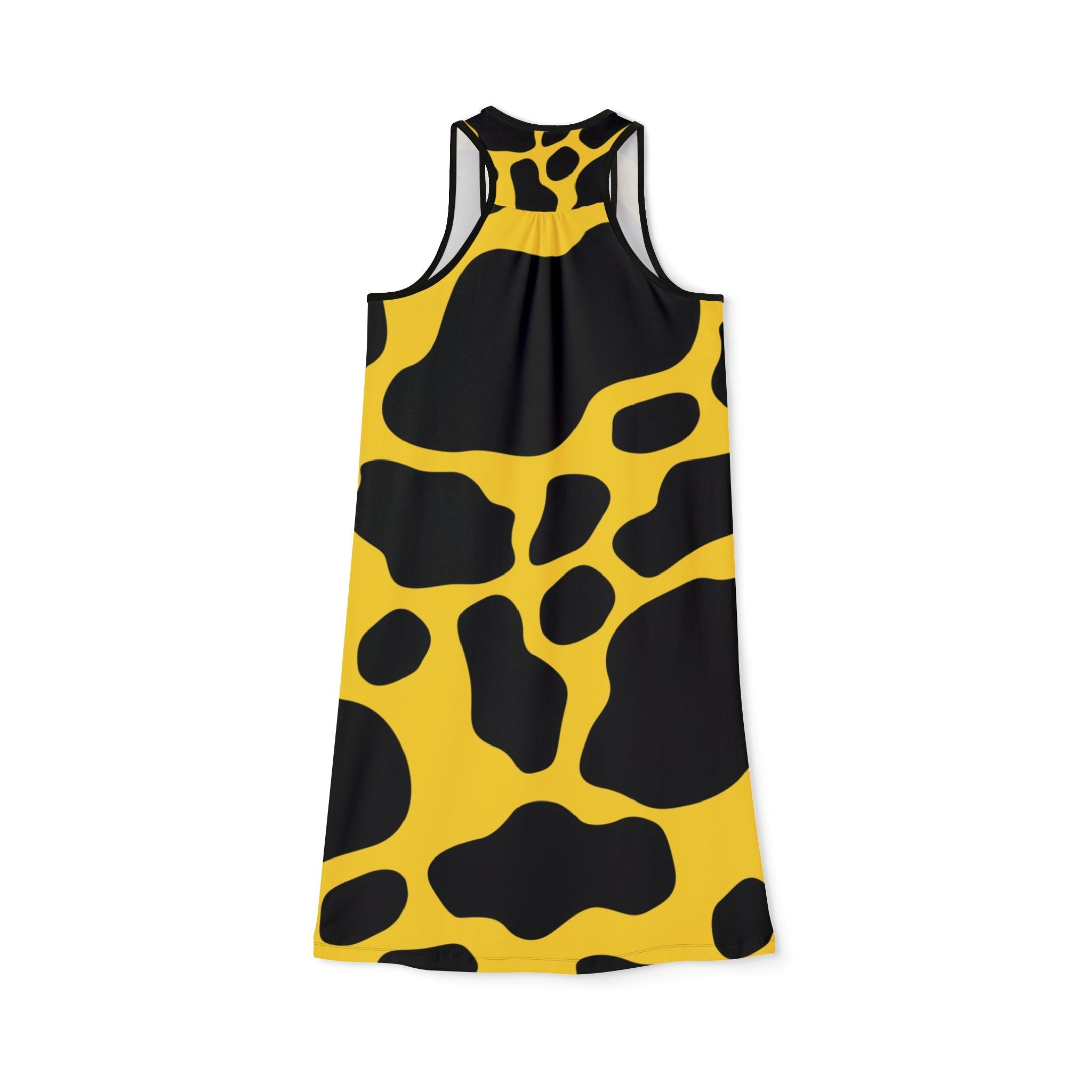 Yellow and Black Cow Print Tank Dress, Artsulli - Art is Long, Life is Short, Tank Top, , , , , , , 
