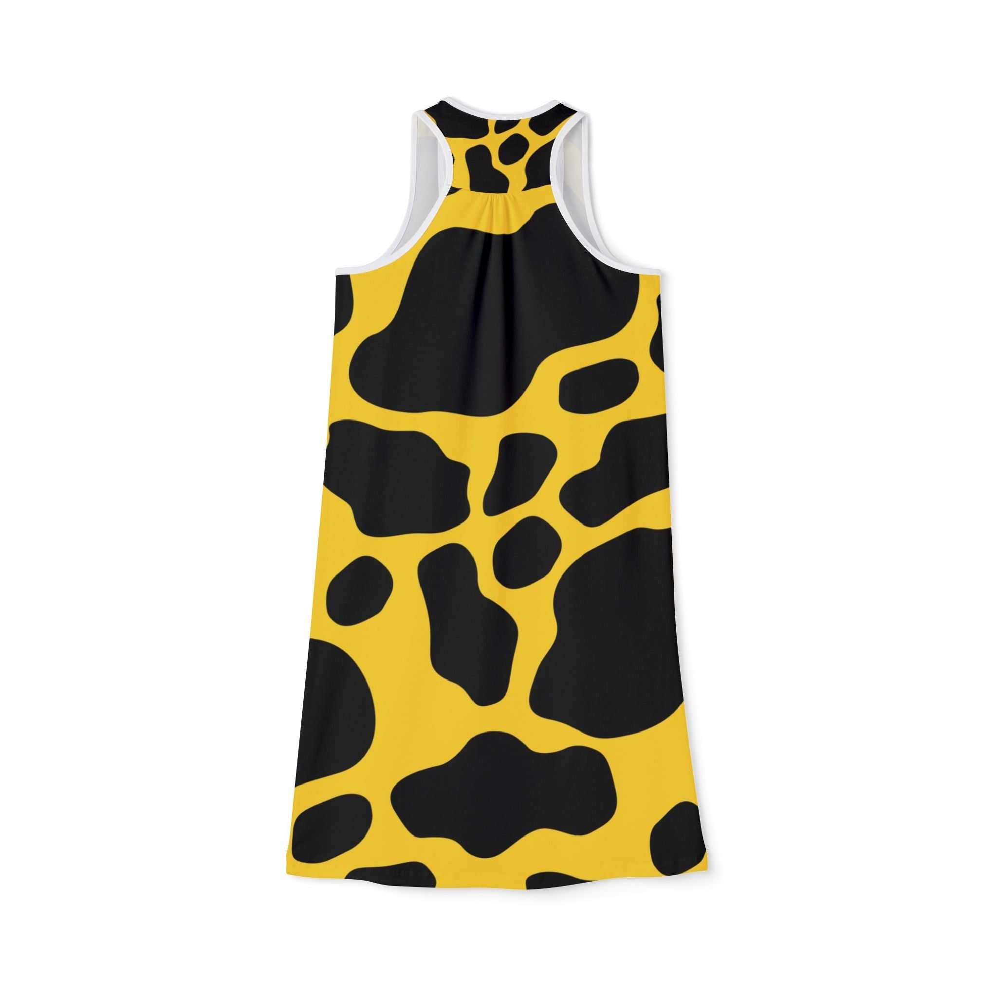 Yellow and Black Cow Print Tank Dress, Artsulli - Art is Long, Life is Short, Tank Top, , , , , , , 