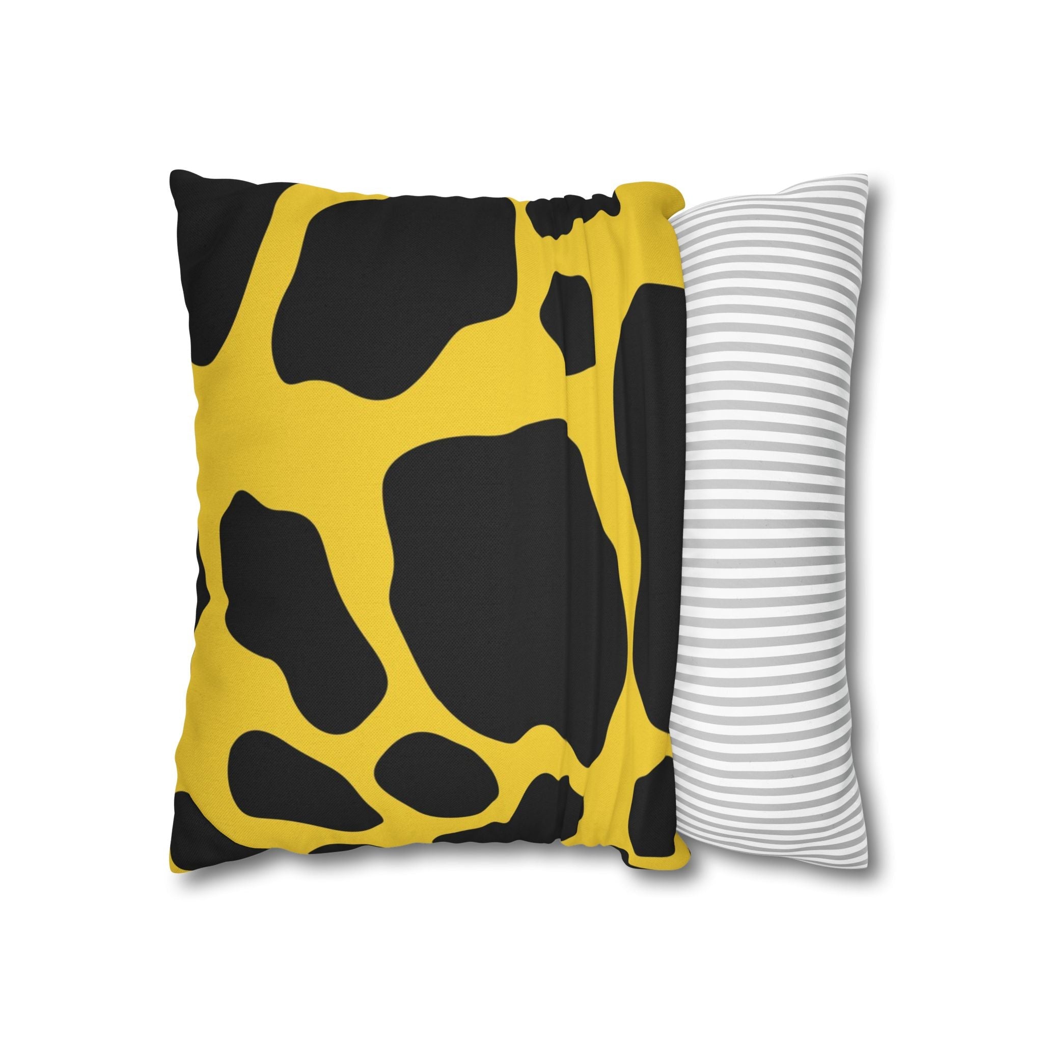 Yellow and Black Cow Print Throw Pillow, Artsulli - Art is Long, Life is Short, Home Decor, , , , , , , 