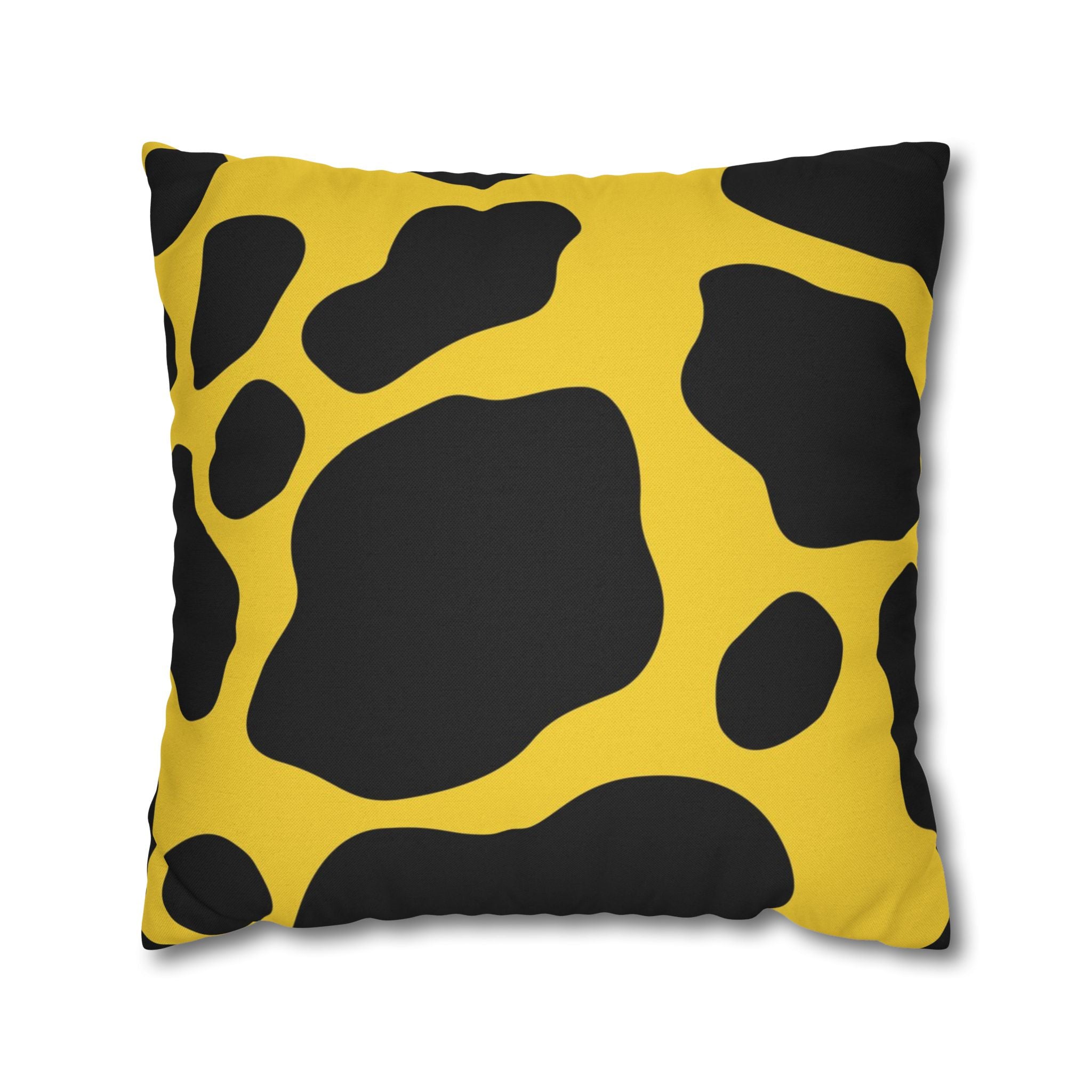 Yellow and Black Cow Print Throw Pillow, Artsulli - Art is Long, Life is Short, Home Decor, Size, 20" × 20", , , , , 98215218649957362021
