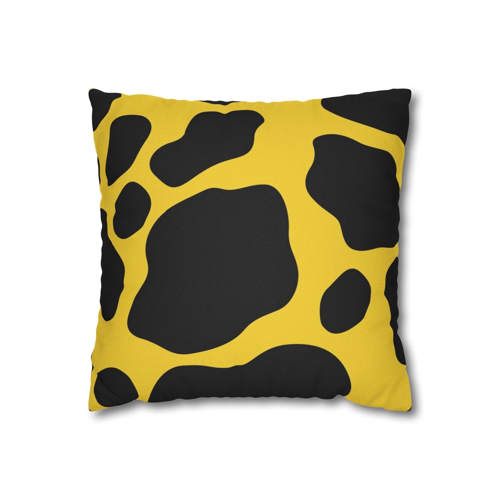 Yellow and Black Cow Print Throw Pillow, Artsulli - Art is Long, Life is Short, Home Decor, Size, 14" × 14", , , , , 15498270835533505571