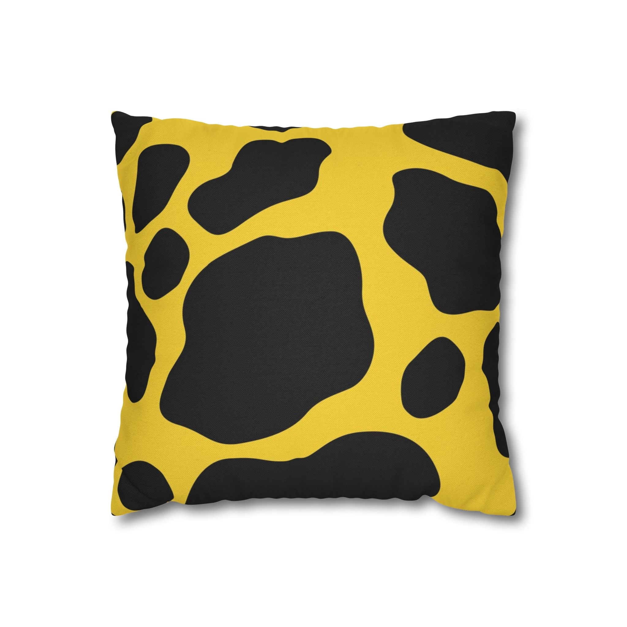 Yellow and Black Cow Print Throw Pillow, Artsulli - Art is Long, Life is Short, Home Decor, Size, 14" × 14", , , , , 15498270835533505571