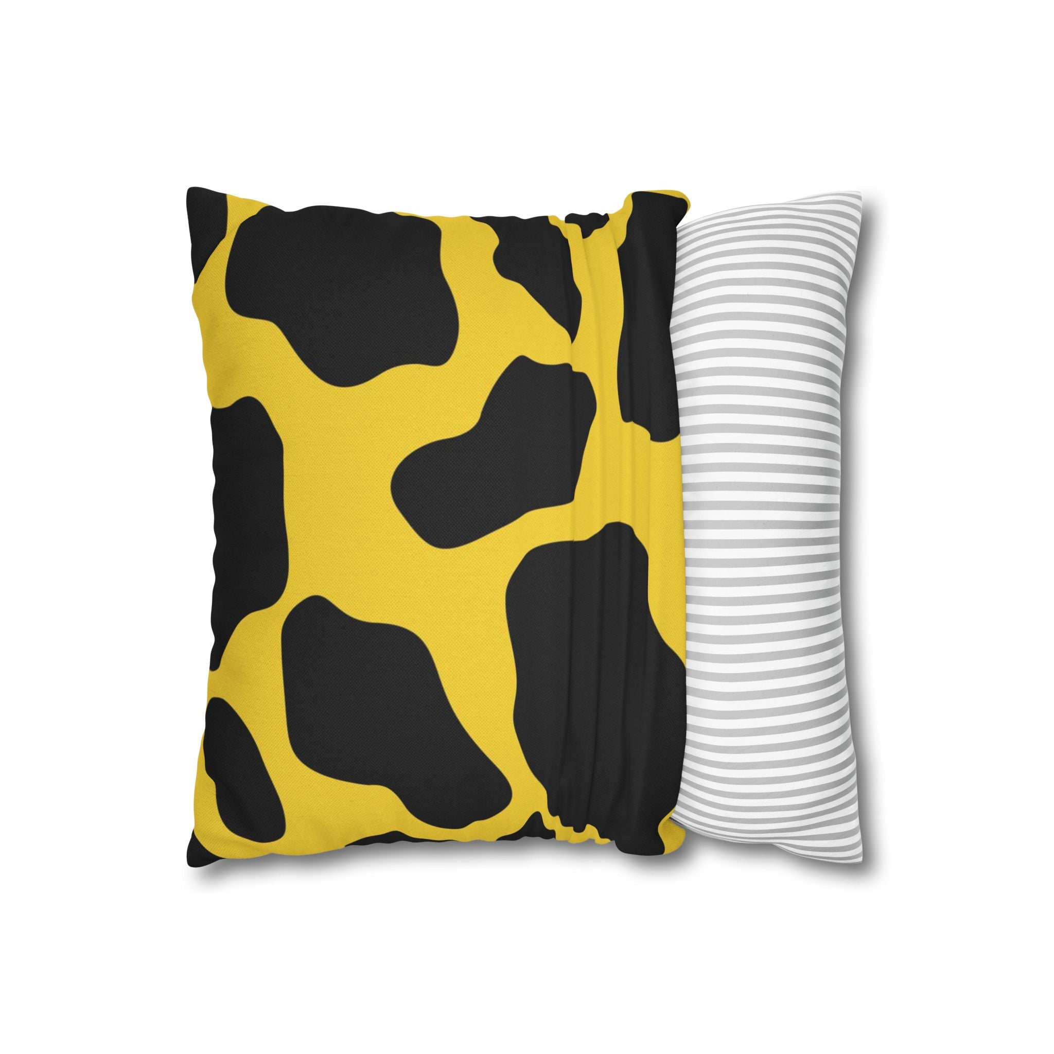 Yellow and Black Cow Print Throw Pillow, Artsulli - Art is Long, Life is Short, Home Decor, , , , , , , 