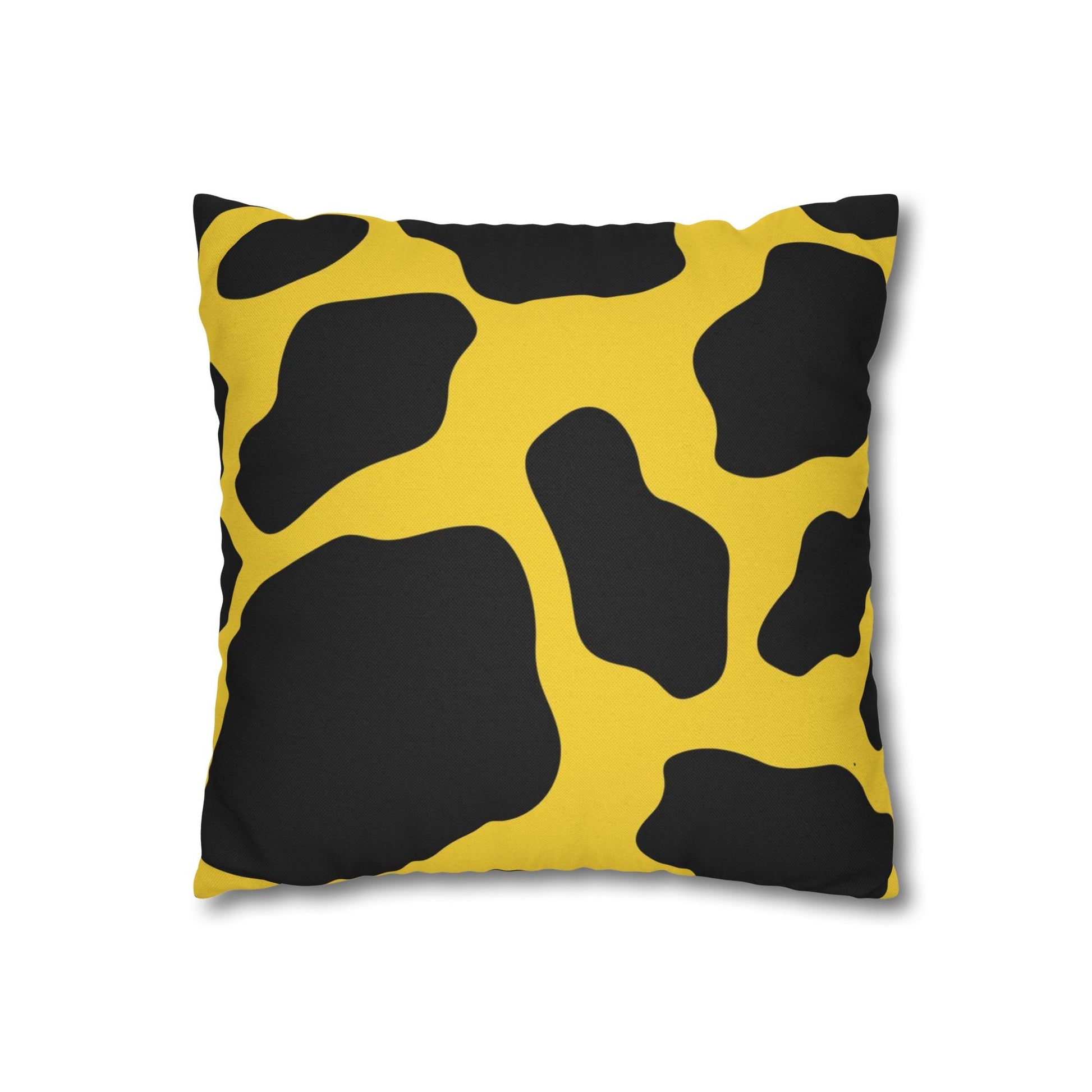 Yellow and Black Cow Print Throw Pillow, Artsulli - Art is Long, Life is Short, Home Decor, , , , , , , 