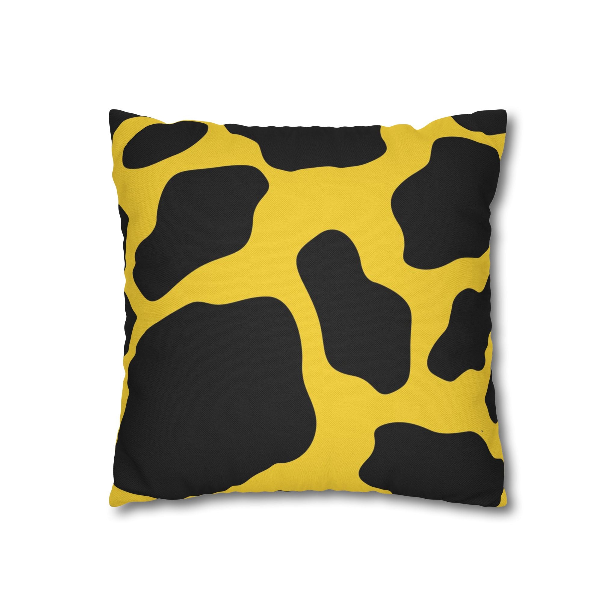 Yellow and Black Cow Print Throw Pillow, Artsulli - Art is Long, Life is Short, Home Decor, , , , , , , 