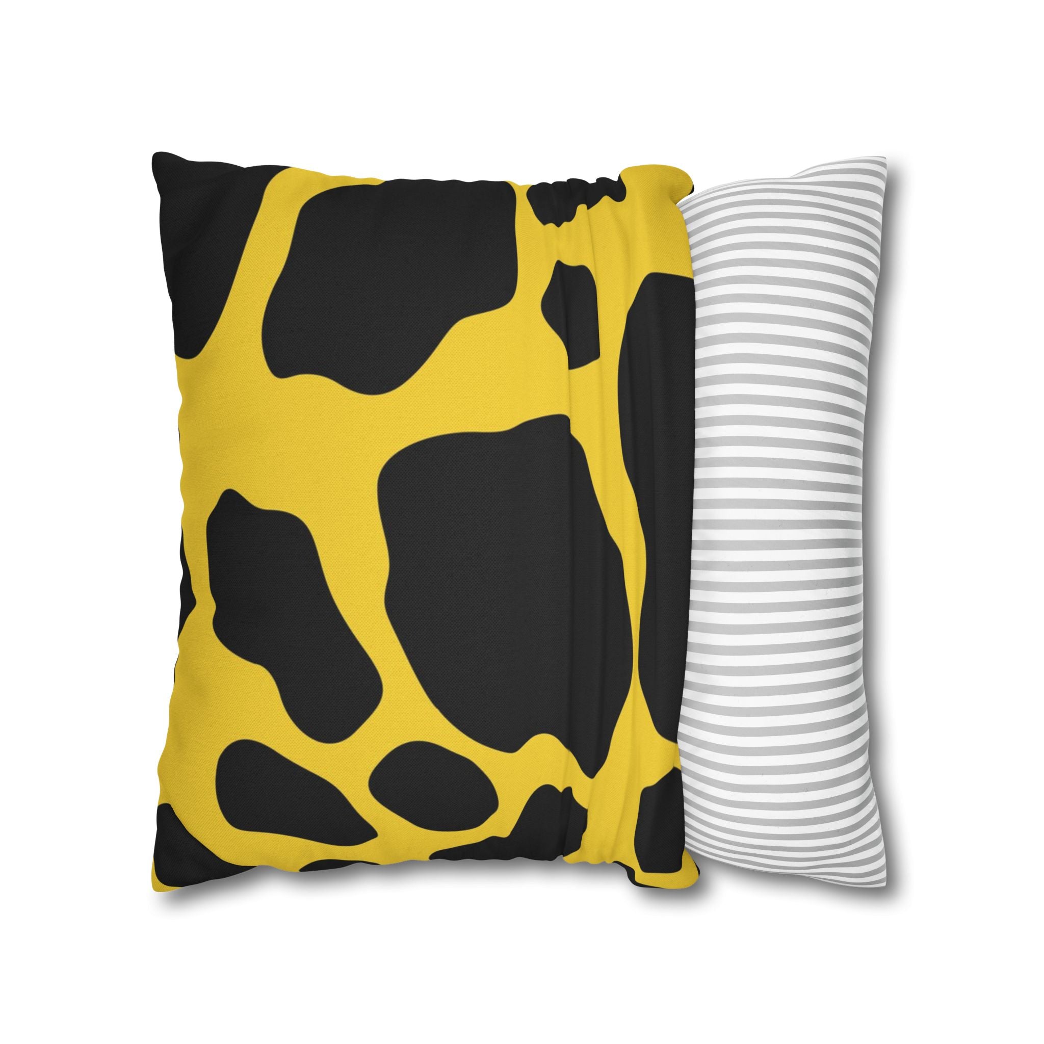 Yellow and Black Cow Print Throw Pillow, Artsulli - Art is Long, Life is Short, Home Decor, , , , , , , 
