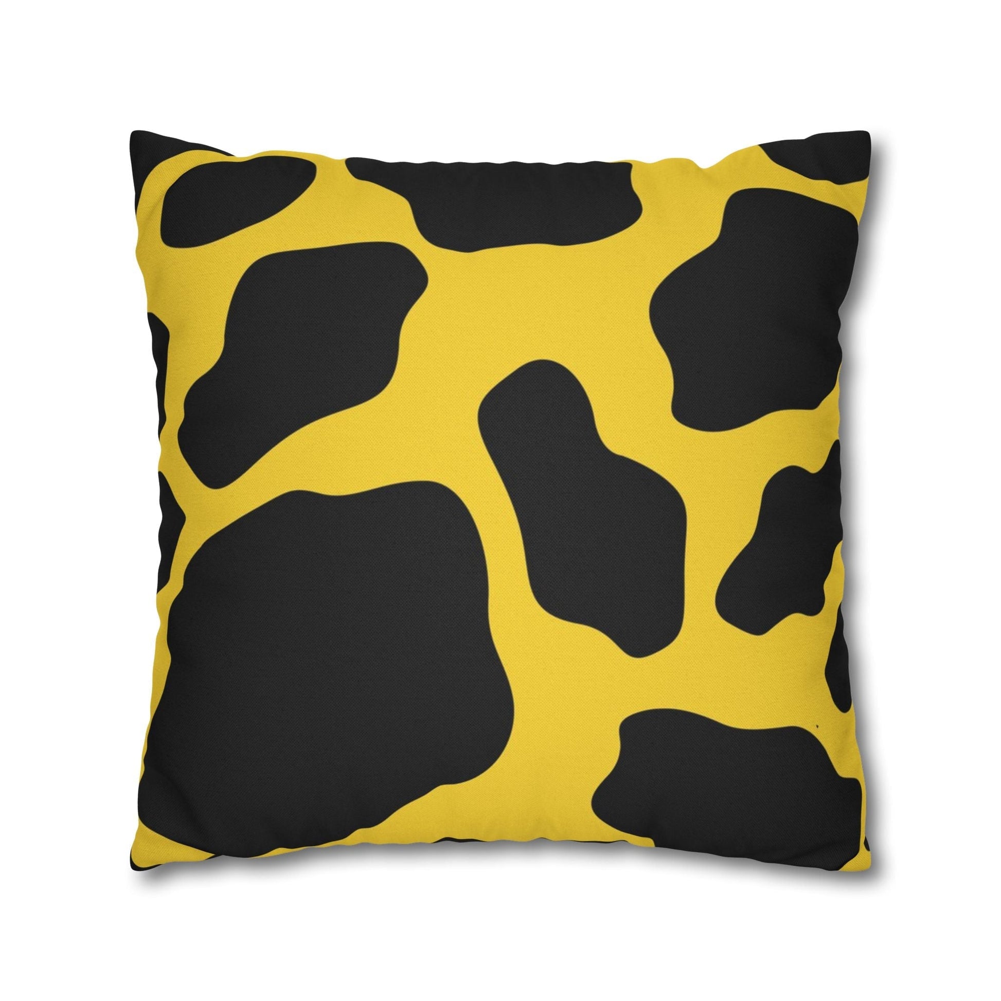 Yellow and Black Cow Print Throw Pillow, Artsulli - Art is Long, Life is Short, Home Decor, , , , , , , 