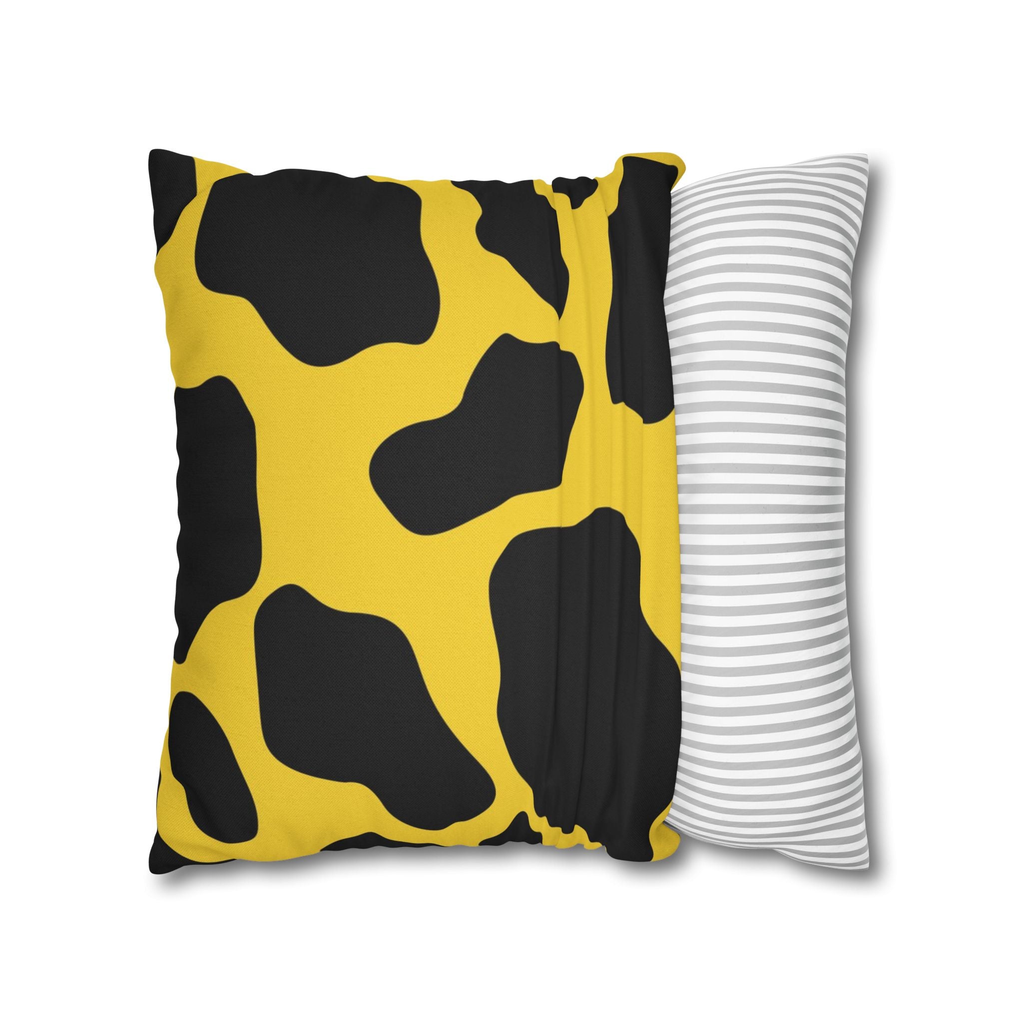 Yellow and Black Cow Print Throw Pillow, Artsulli - Art is Long, Life is Short, Home Decor, , , , , , , 
