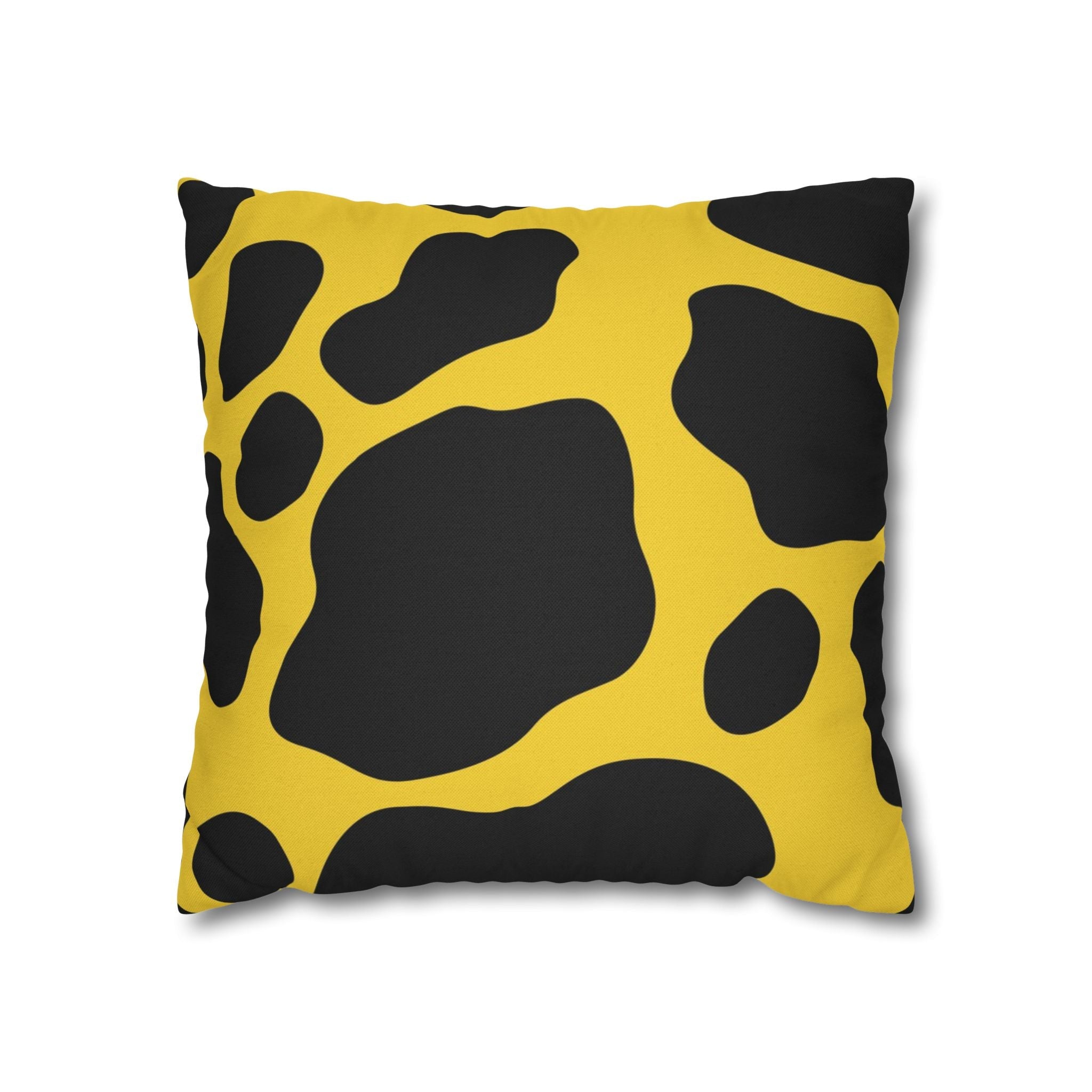 Yellow and Black Cow Print Throw Pillow, Artsulli - Art is Long, Life is Short, Home Decor, Size, 16" × 16", , , , , 30868650083381196672