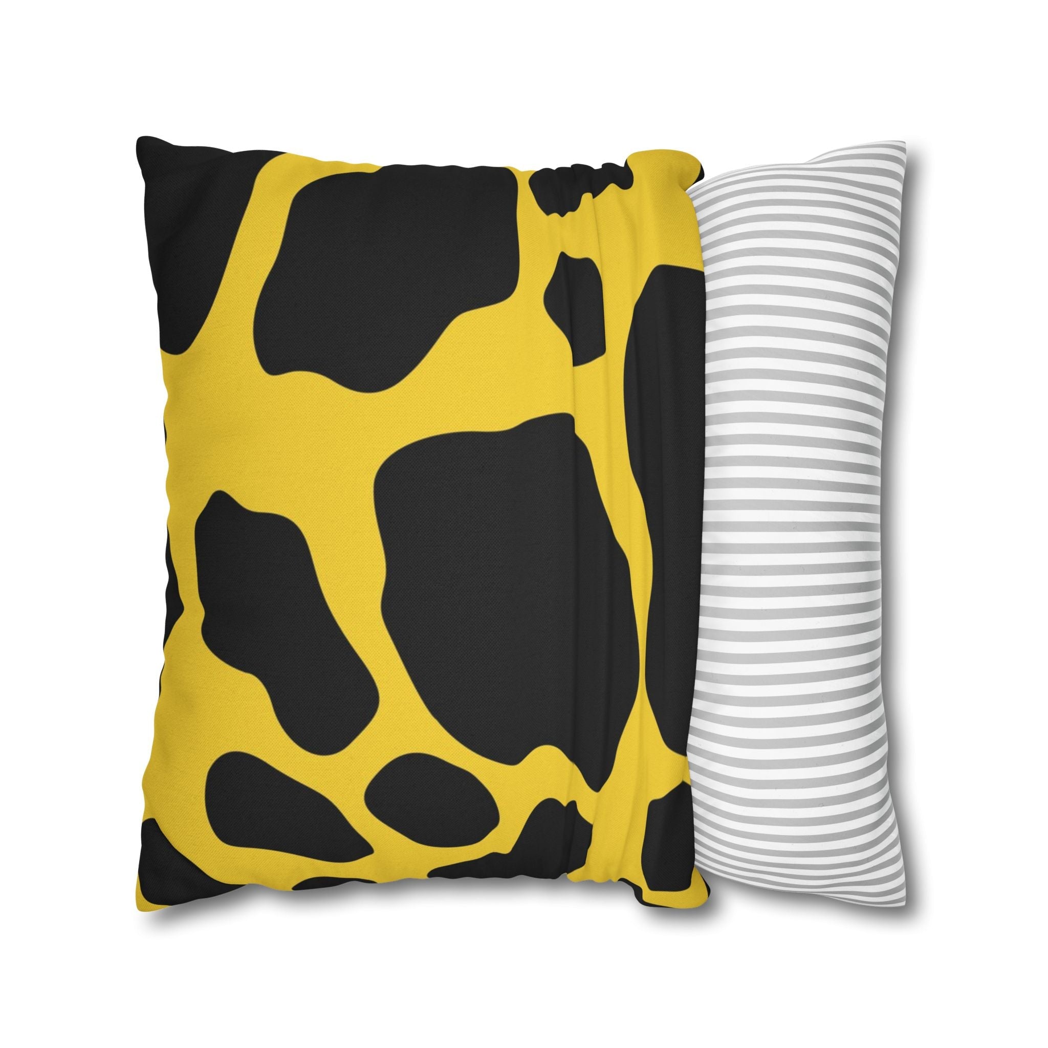 Yellow and Black Cow Print Throw Pillow, Artsulli - Art is Long, Life is Short, Home Decor, , , , , , , 