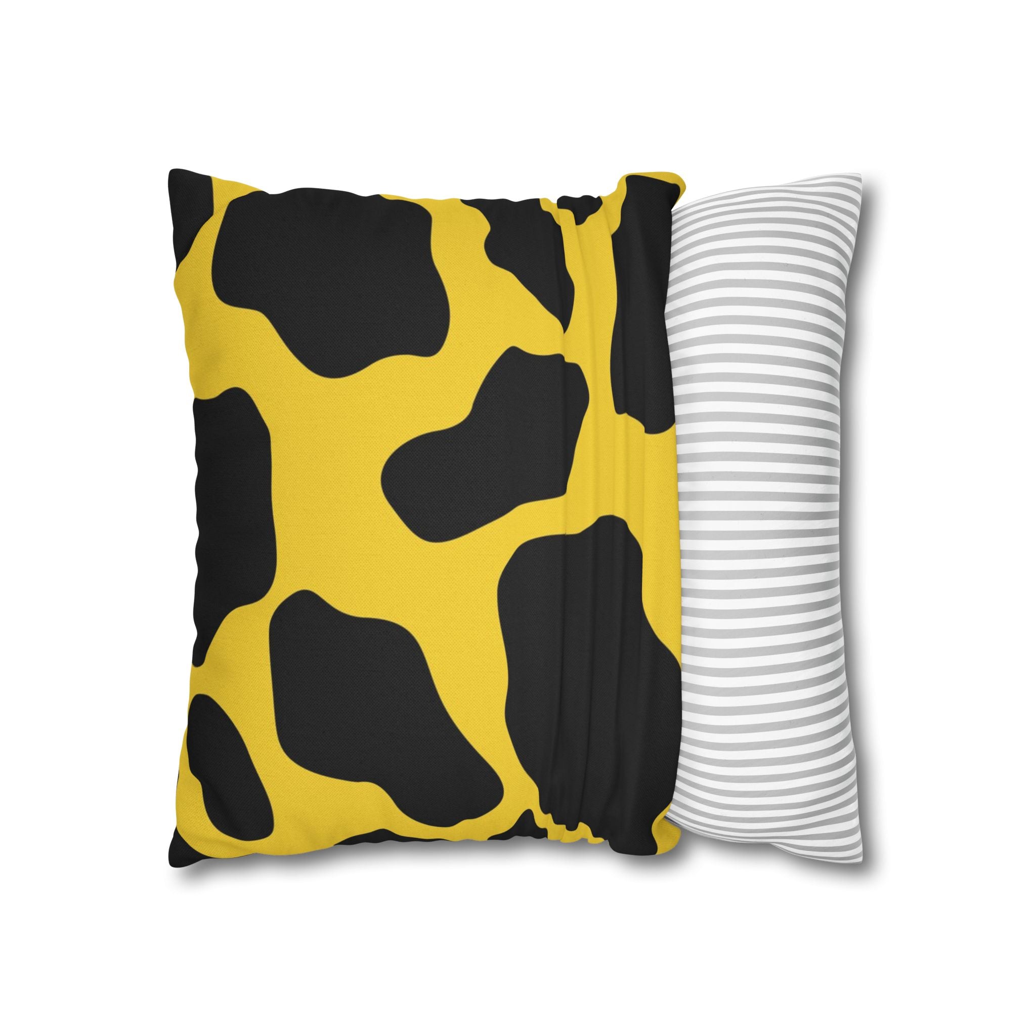 Yellow and Black Cow Print Throw Pillow, Artsulli - Art is Long, Life is Short, Home Decor, , , , , , , 