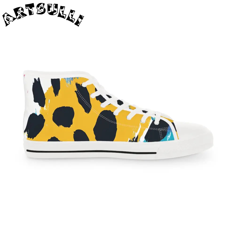 Yellow and Black High-Tops Polyester Canvas Featuring PU Leather, Artsulli - Art is Long, Life is Short, Shoes, , , , , , , 