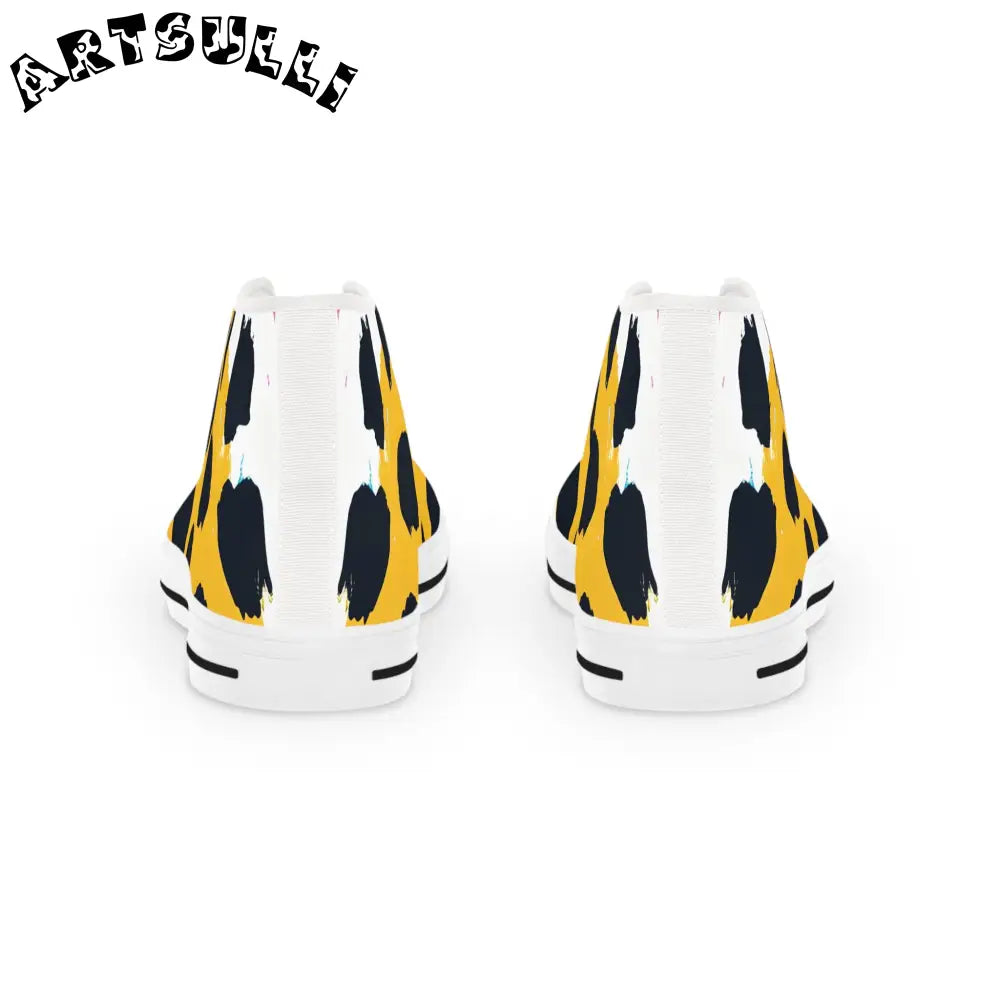 Yellow and Black High-Tops Polyester Canvas Featuring PU Leather, Artsulli - Art is Long, Life is Short, Shoes, , , , , , , 