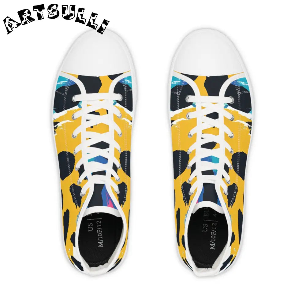 Yellow and Black High-Tops Polyester Canvas Featuring PU Leather, Artsulli - Art is Long, Life is Short, Shoes, , , , , , , 