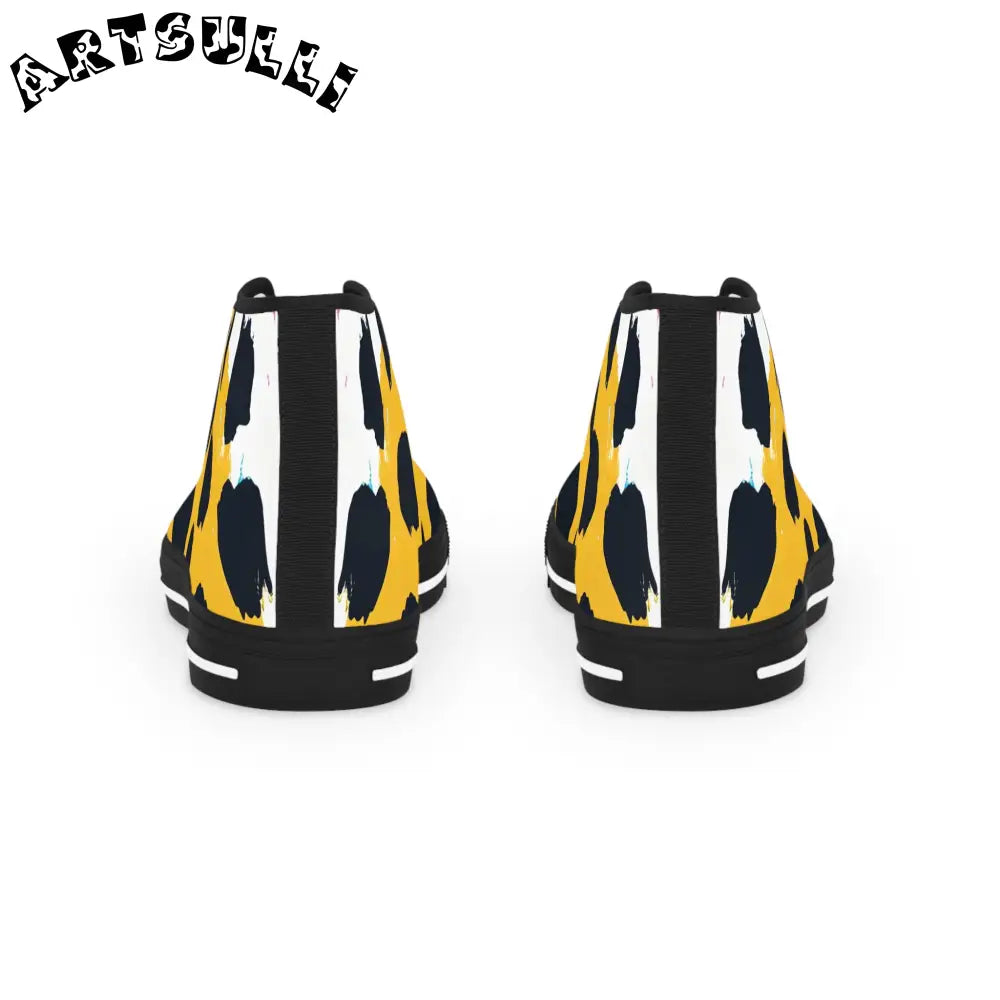Yellow and Black High-Tops Polyester Canvas Featuring PU Leather, Artsulli - Art is Long, Life is Short, Shoes, , , , , , , 