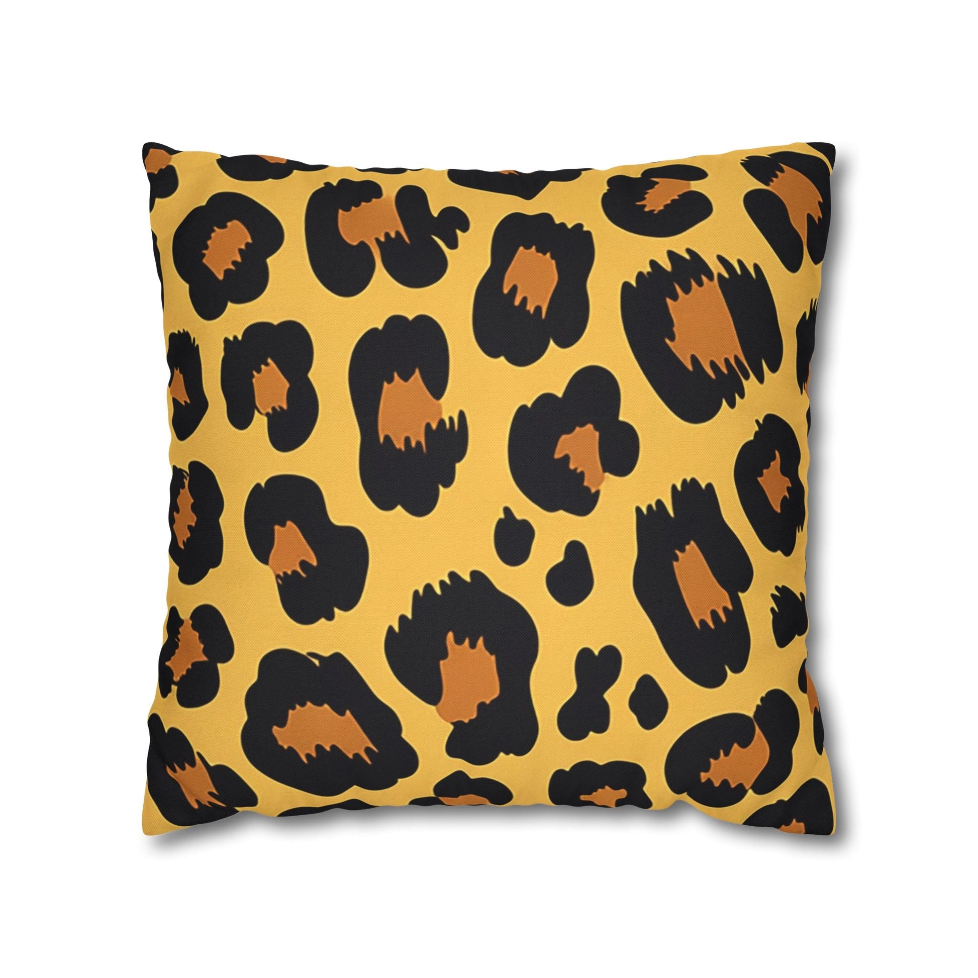Yellow and Black Leopard Print Throw Pillow, Artsulli - Art is Long, Life is Short, Home Decor, Size, 18" × 18", , , , , 93942370906565107724