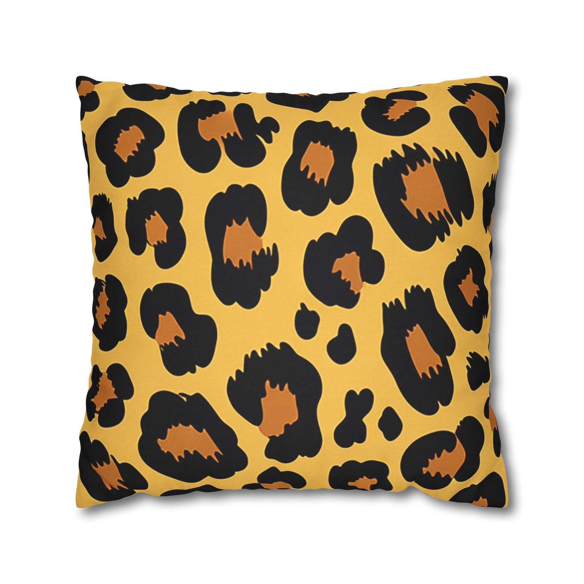 Yellow and Black Leopard Print Throw Pillow, Artsulli - Art is Long, Life is Short, Home Decor, Size, 20" × 20", , , , , 29001335168660951995