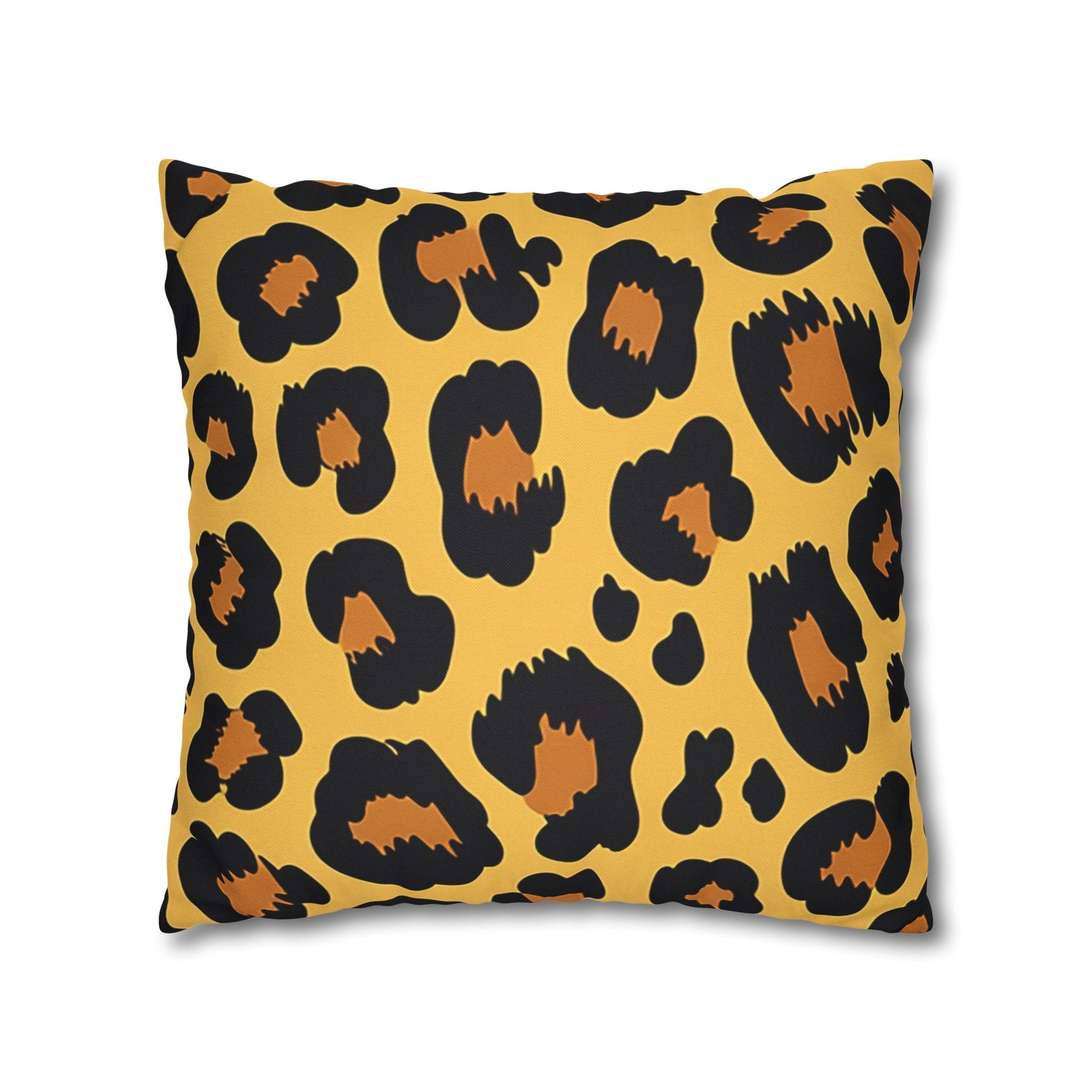 Yellow and Black Leopard Print Throw Pillow, Artsulli - Art is Long, Life is Short, Home Decor, , , , , , , 
