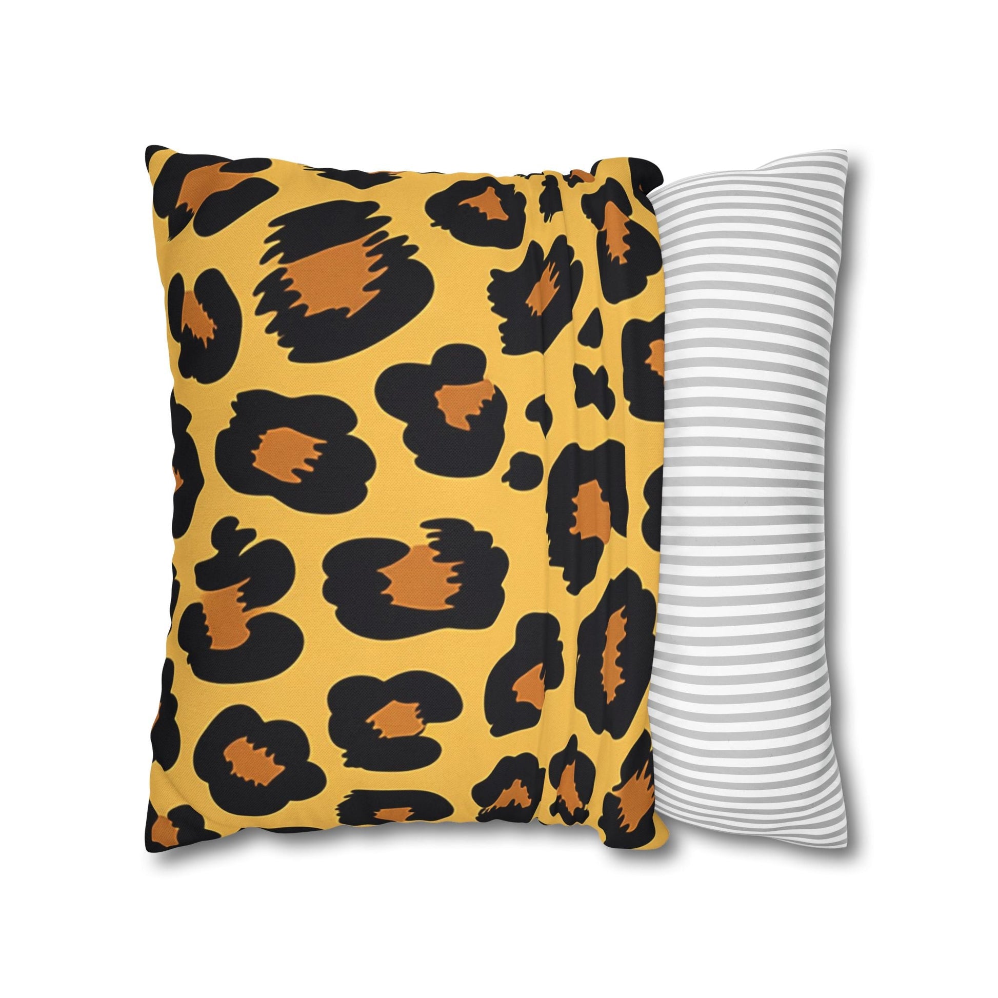 Yellow and Black Leopard Print Throw Pillow, Artsulli - Art is Long, Life is Short, Home Decor, , , , , , , 