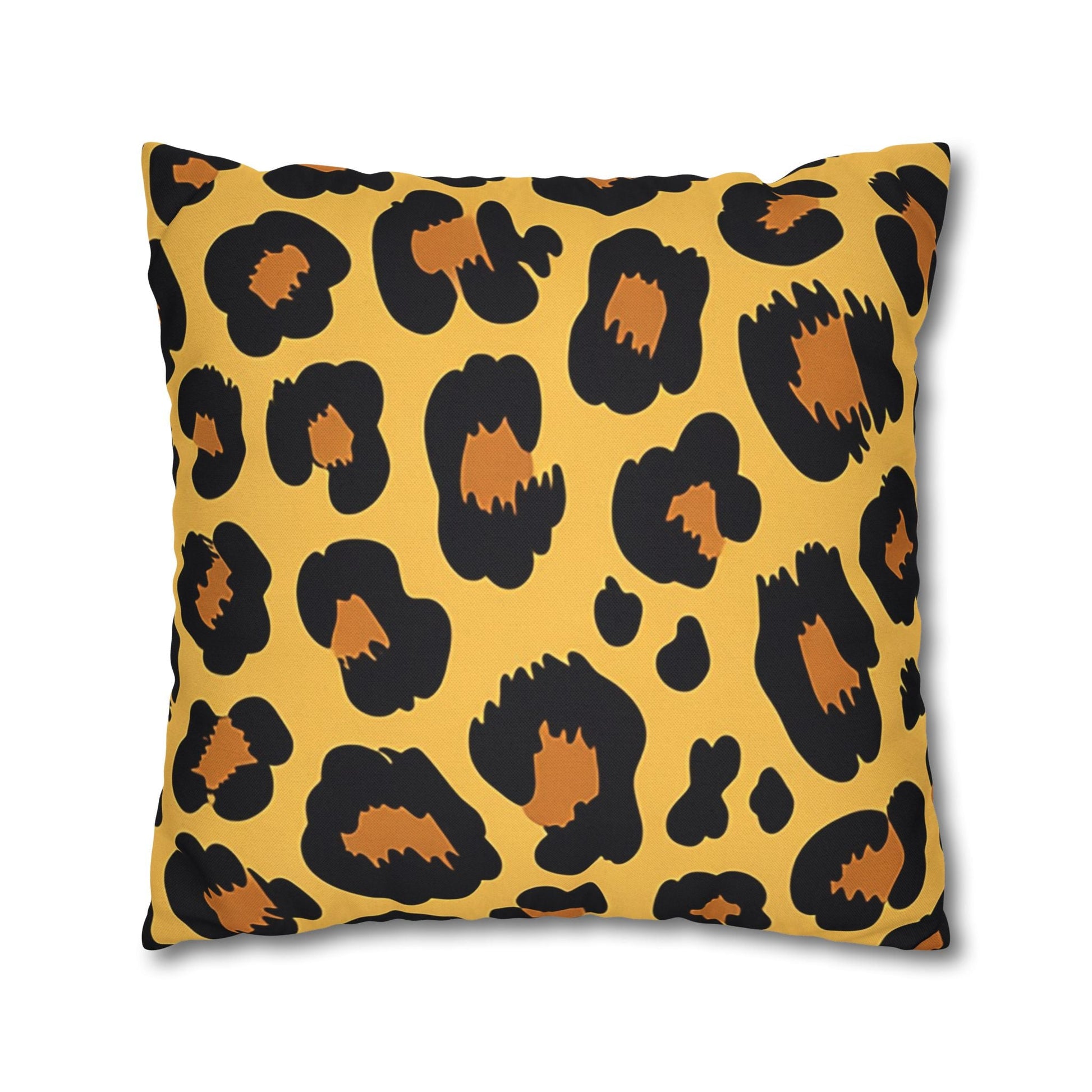 Yellow and Black Leopard Print Throw Pillow, Artsulli - Art is Long, Life is Short, Home Decor, , , , , , , 