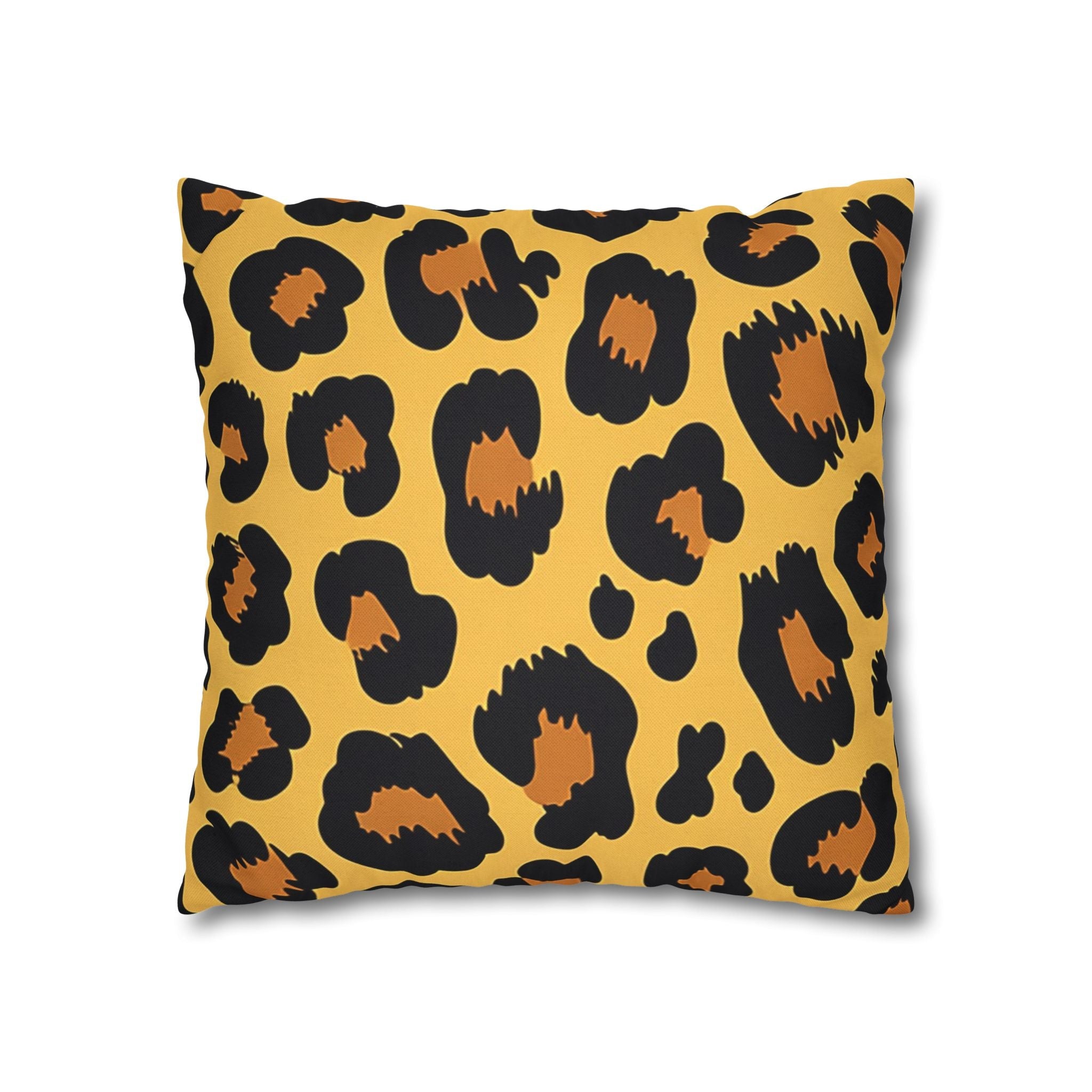 Yellow and Black Leopard Print Throw Pillow, Artsulli - Art is Long, Life is Short, Home Decor, , , , , , , 