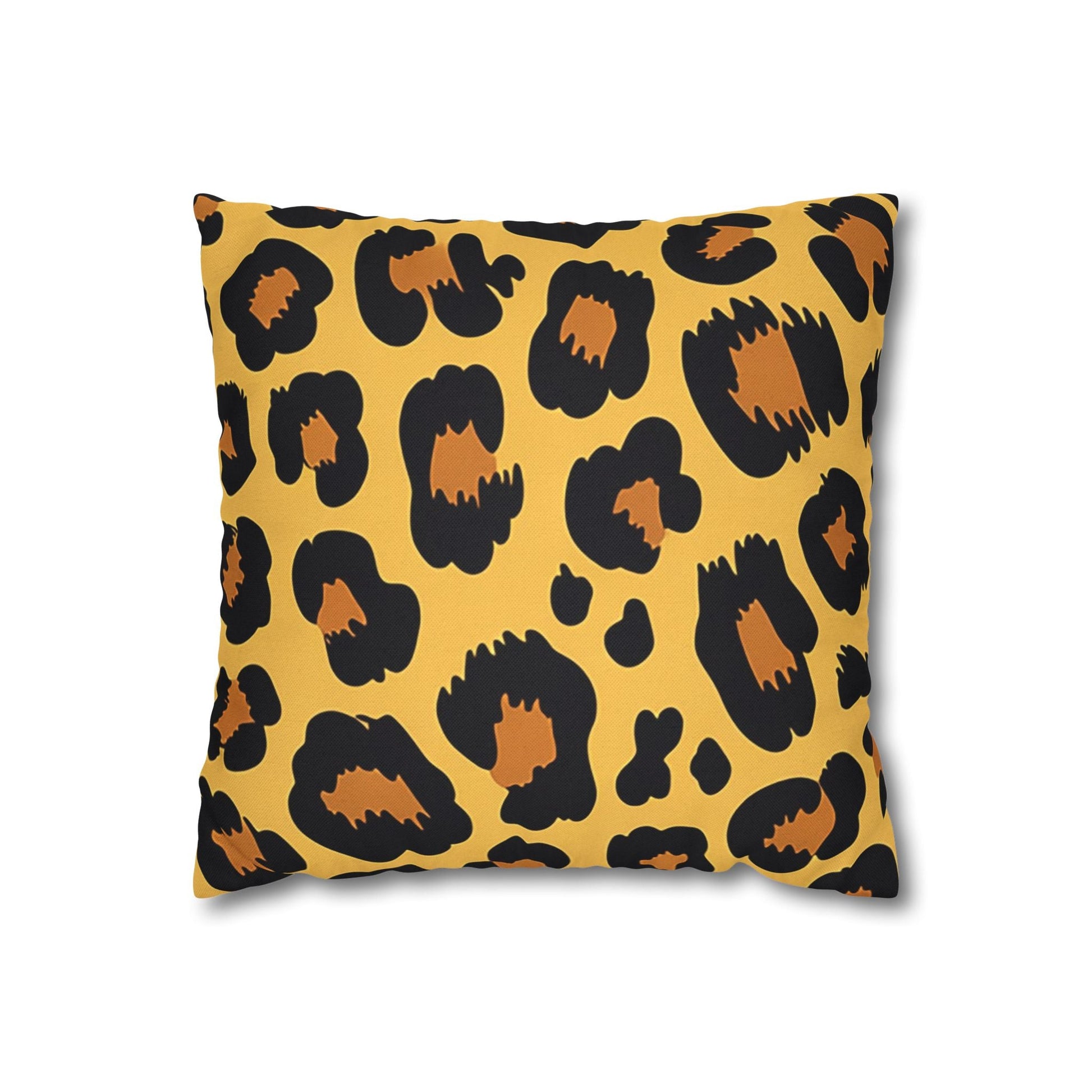 Yellow and Black Leopard Print Throw Pillow, Artsulli - Art is Long, Life is Short, Home Decor, Size, 14" × 14", , , , , 11298612131818539645