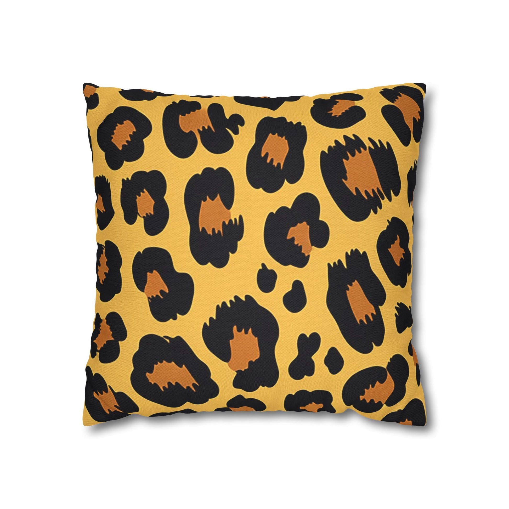 Yellow and Black Leopard Print Throw Pillow, Artsulli - Art is Long, Life is Short, Home Decor, Size, 16" × 16", , , , , 17229641291981295065