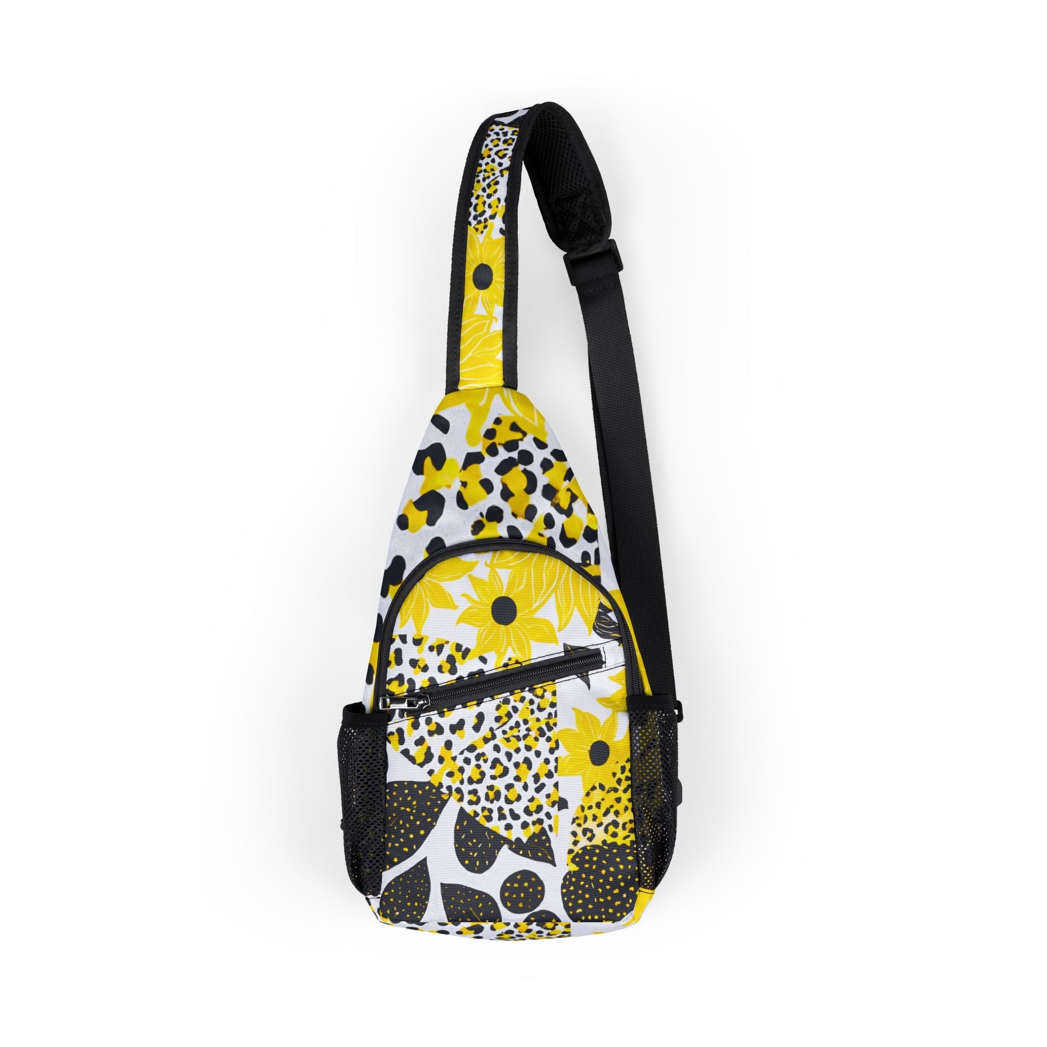 Printify Yellow and Black Patterned Chest Bag 2025