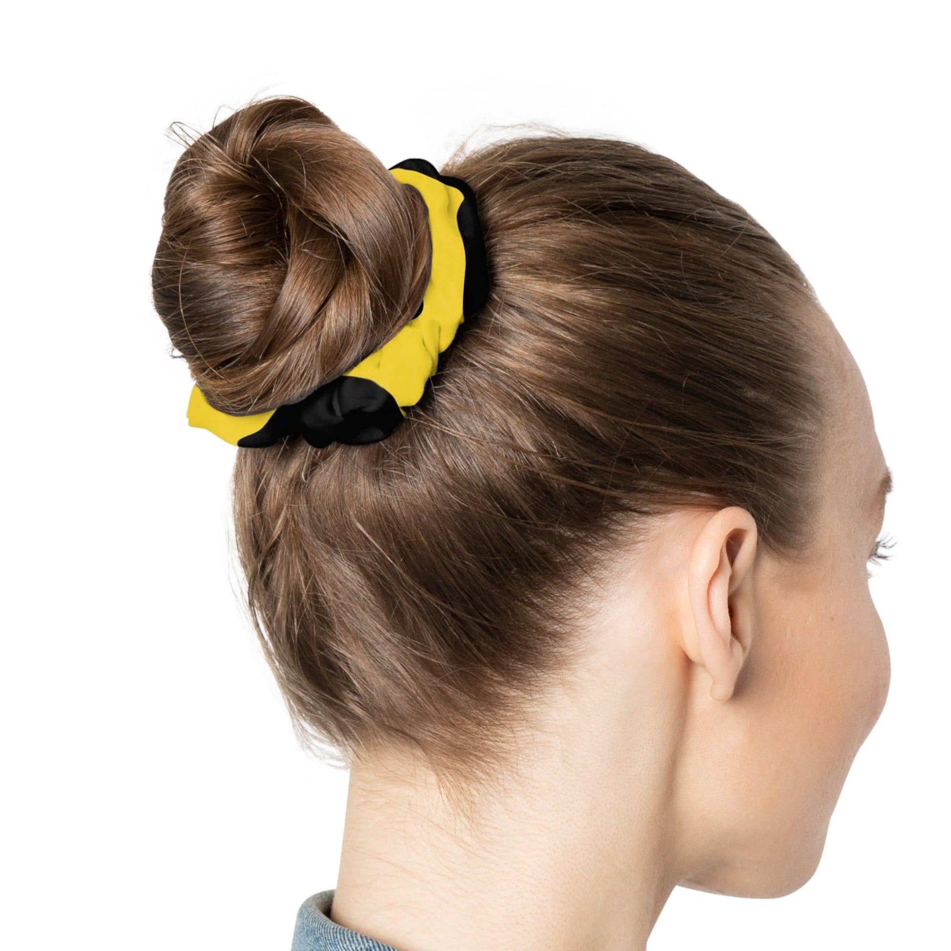 Yellow and Black Patterned Scrunchie, Artsulli - Art is Long, Life is Short, Accessories, , , , , , , 