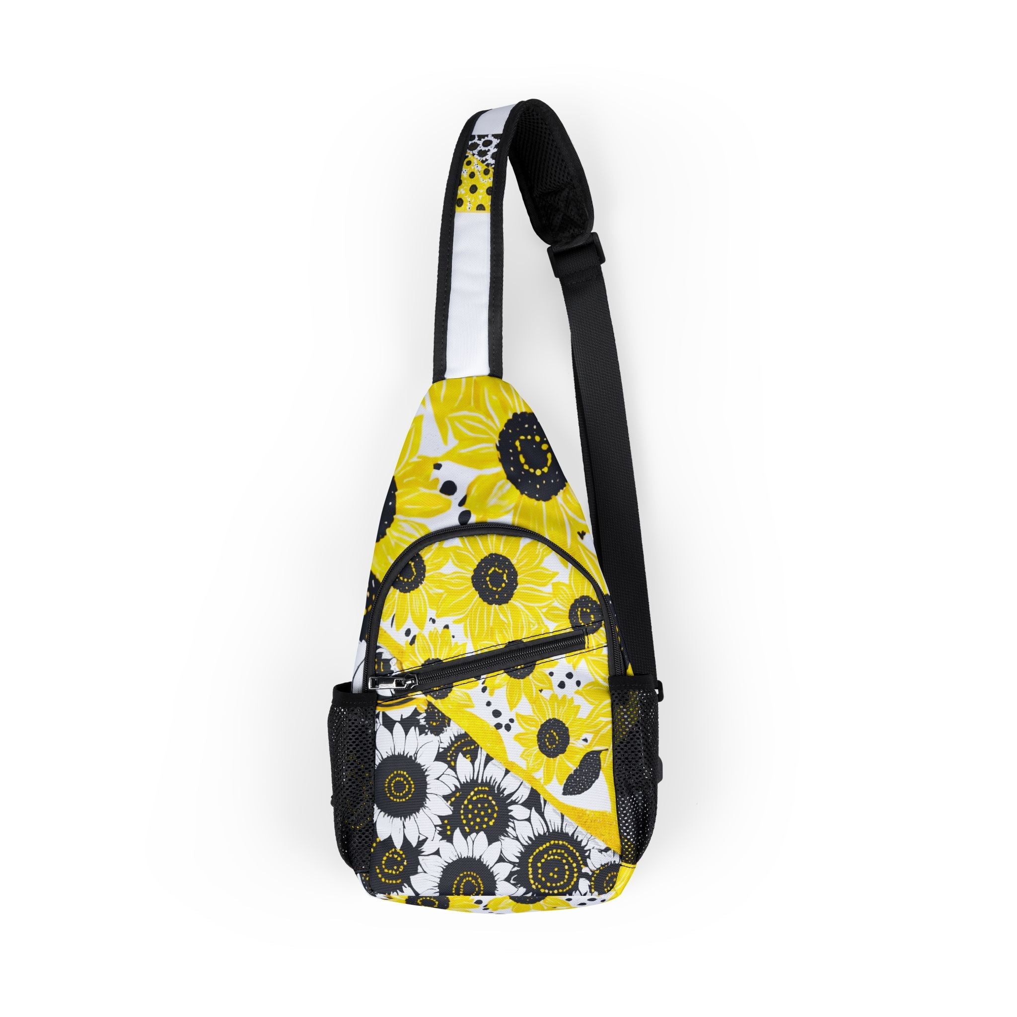 Printify Yellow and Black Sunflower Print Chest Bag 2025