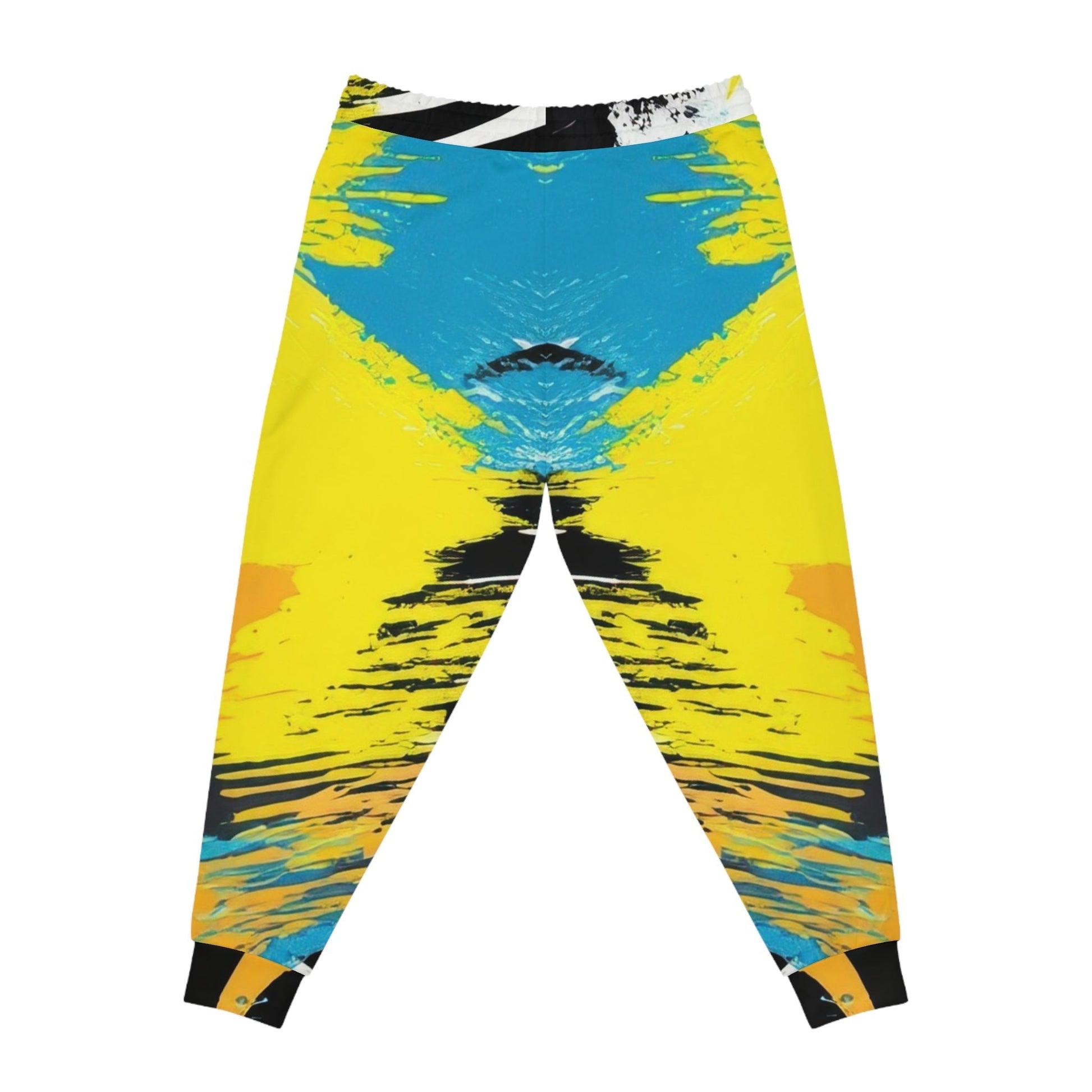 Yellow and Blue Abstract Splatter Joggers, Artsulli - Art is Long, Life is Short, All Over Prints, , , , , , , 