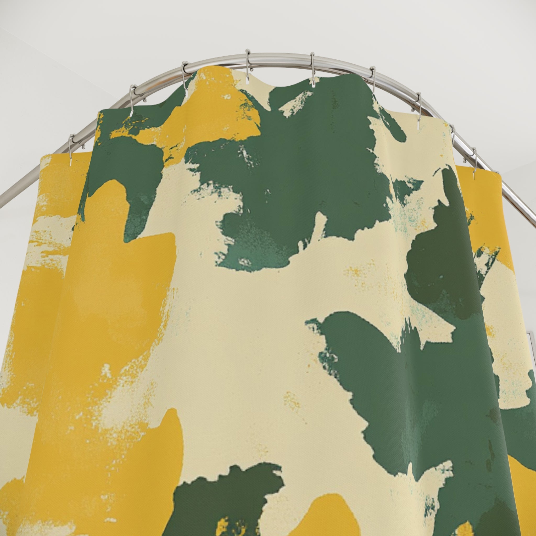 Yellow and Green Camouflage Shower Curtain, Artsulli - Art is Long, Life is Short, Home Decor, , , , , , , 