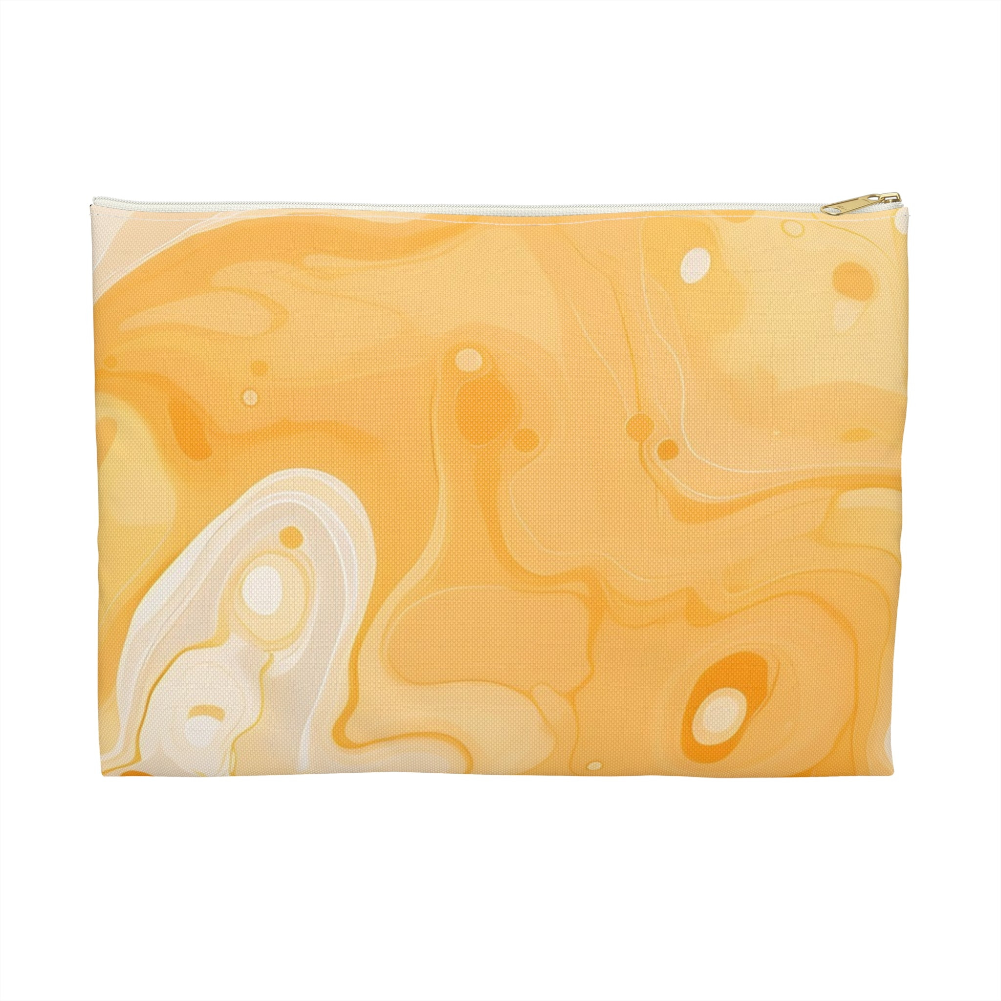 Yellow and White Abstract Marble Pouch, Artsulli - Art is Long, Life is Short, Bags, Size, Large, Color, White zipper, , , 33093788546680960830