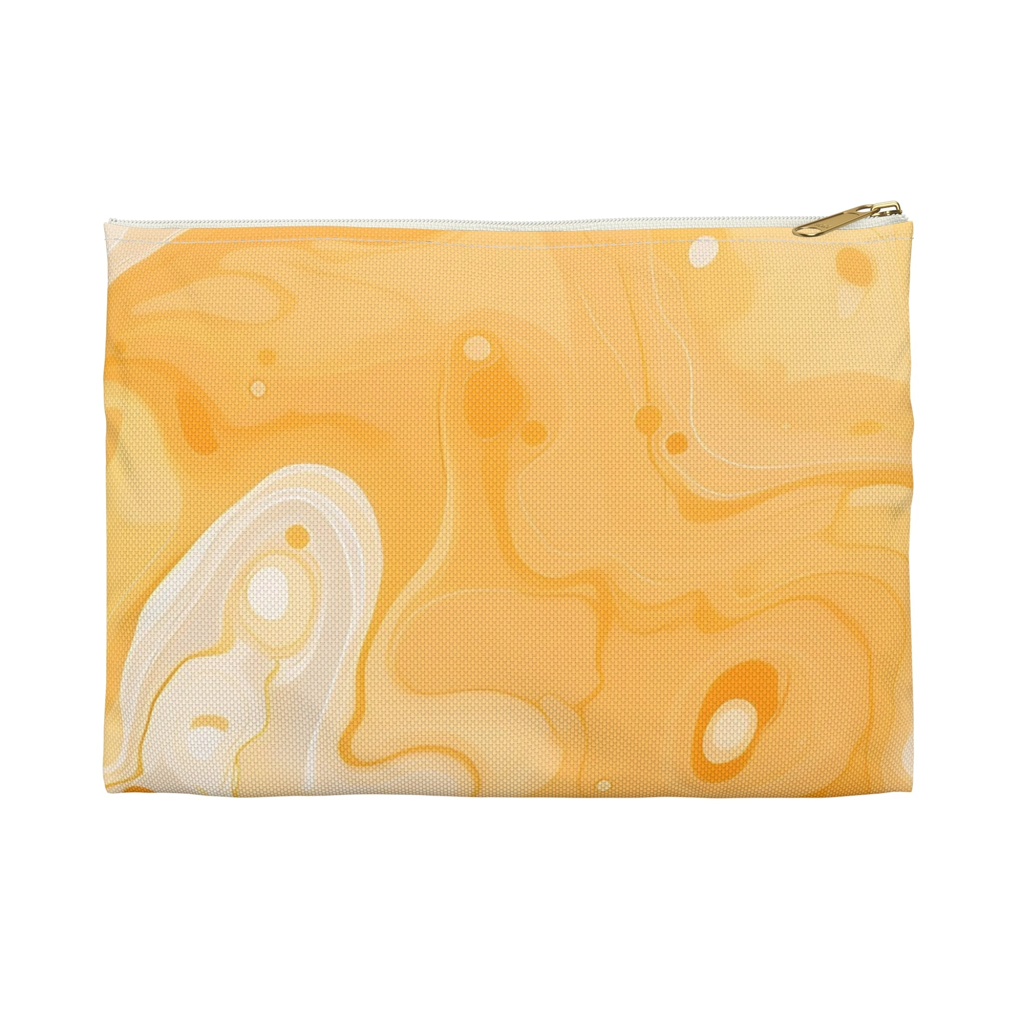 Printify Yellow and White Abstract Marble Pouch 2025