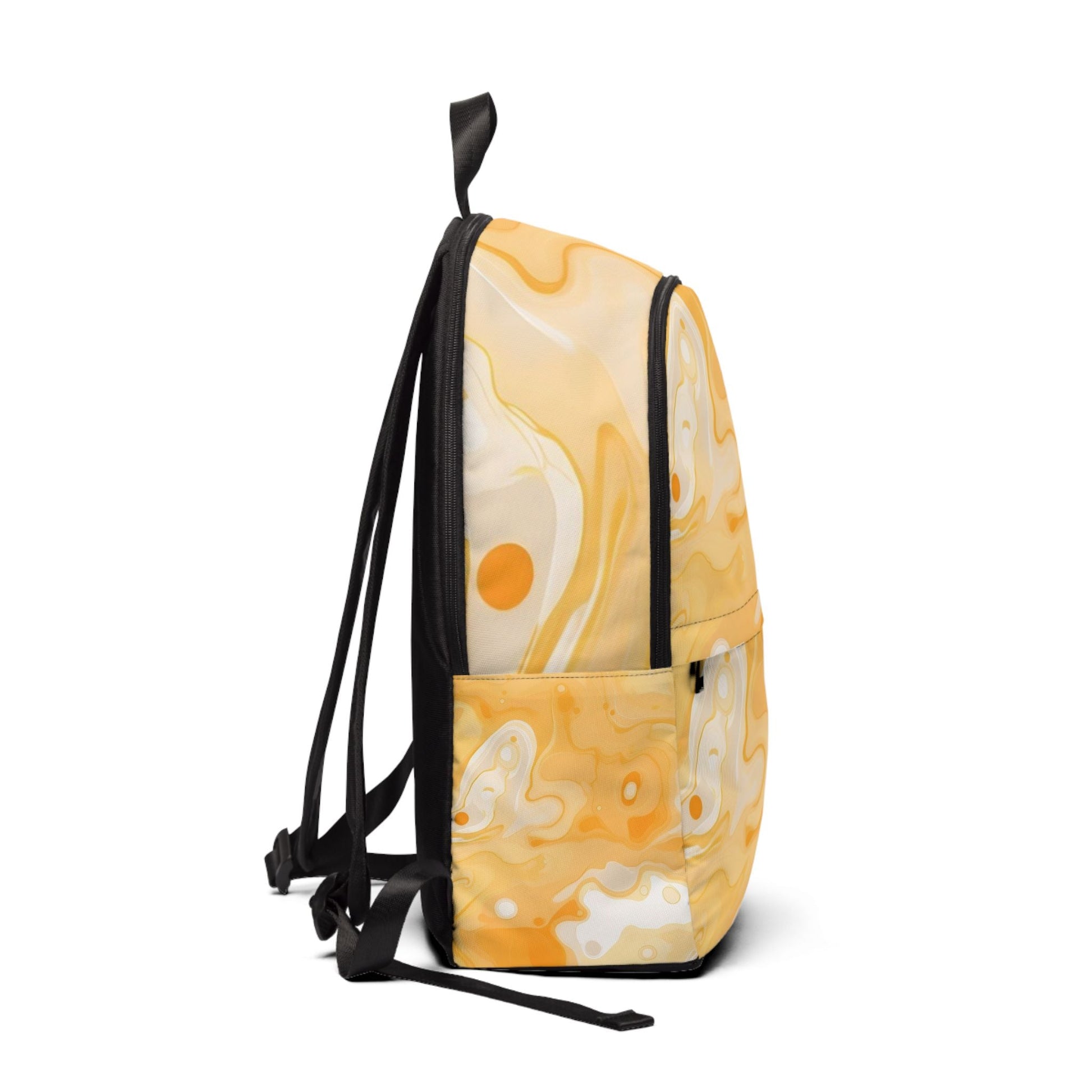 Yellow and White Abstract Pattern Backpack, Artsulli - Art is Long, Life is Short, Bags, , , , , , , 